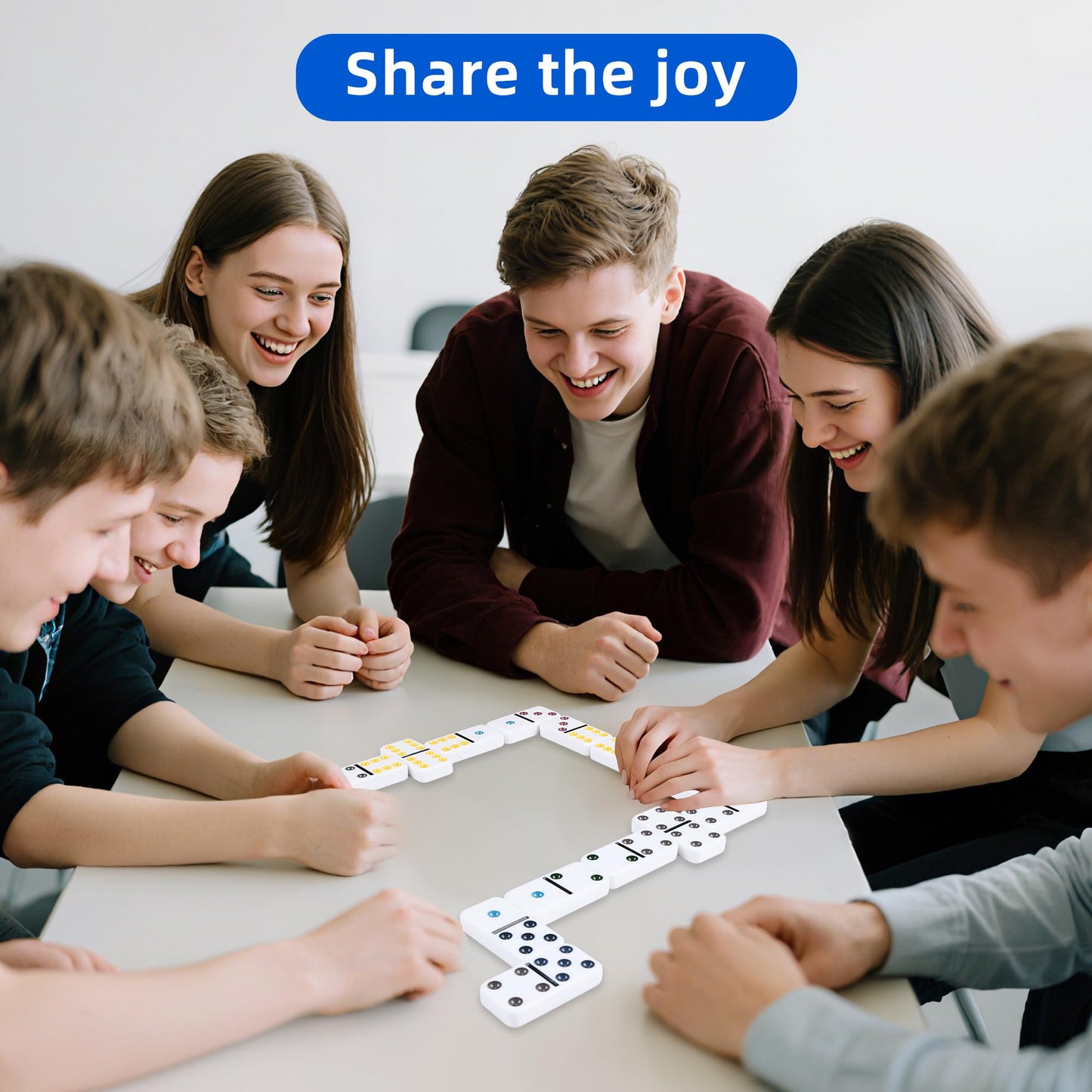 Offelec Double Six Dominoes Set | 28 Tiles with Storage Tin for 2-4 Players