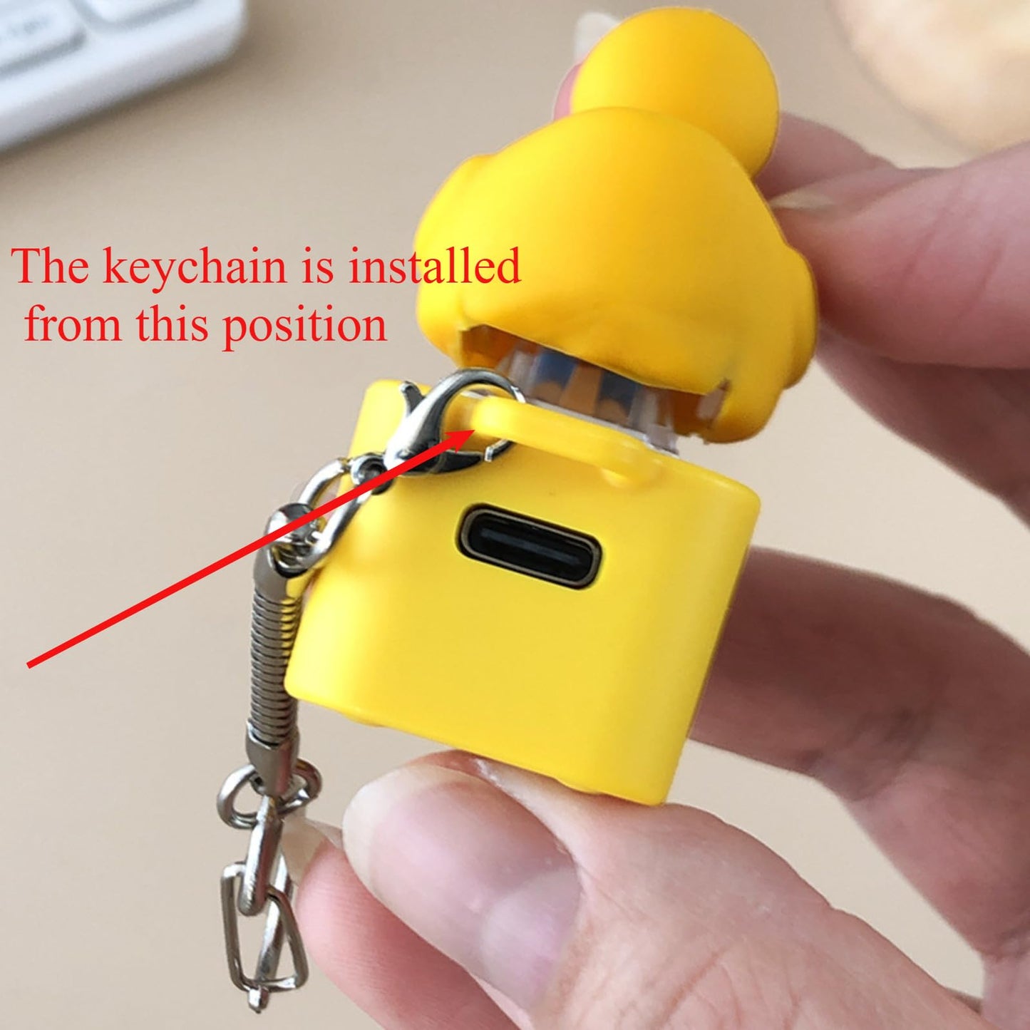 Duck Quacking Fidget Toy Keychain – Rechargeable Light-Up Stress Reliever (2-Pack)