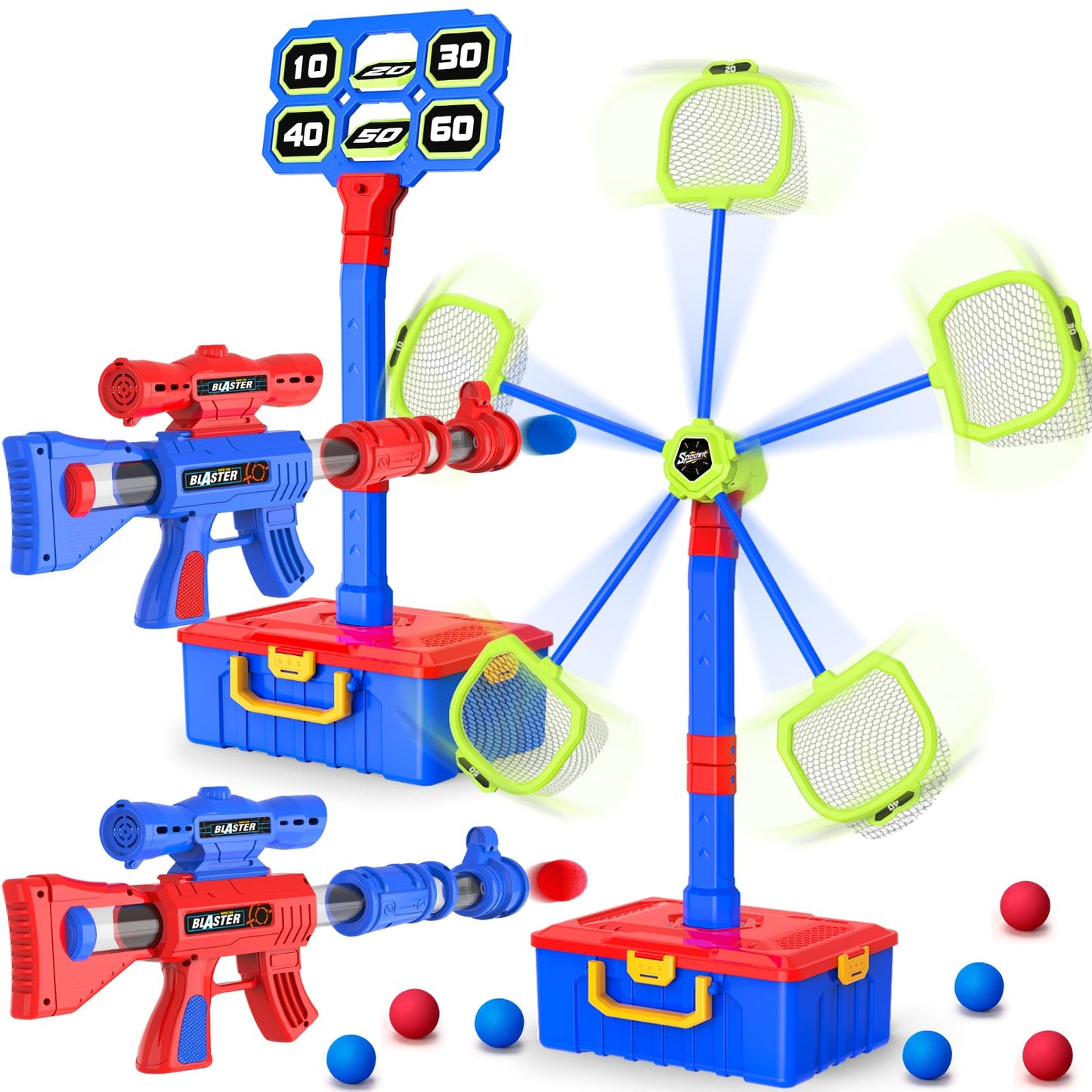 Officygnet 2-in-1 Shooting Toy Set: Moving Target & Digital Target