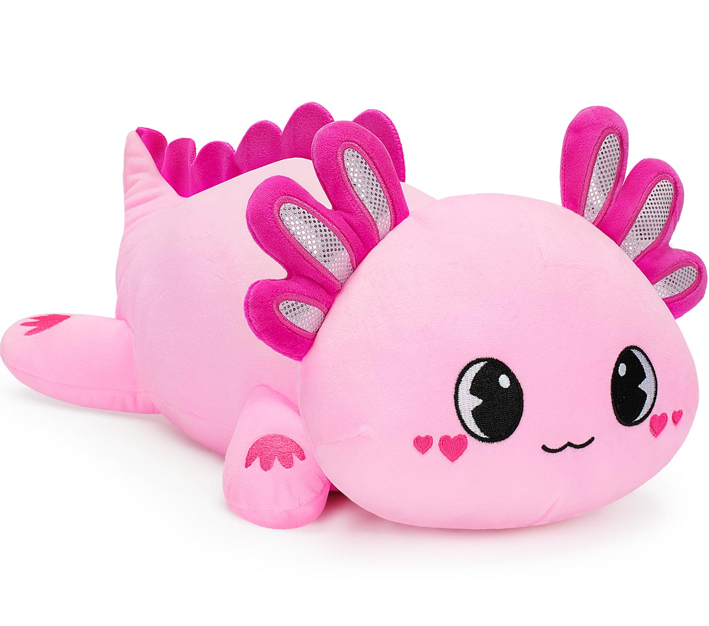 Officygnet Axolotl Plush — 13-Inch Pink Cute Plush Toy for Kids | Soft Pillow-Like Axolotl Plushies