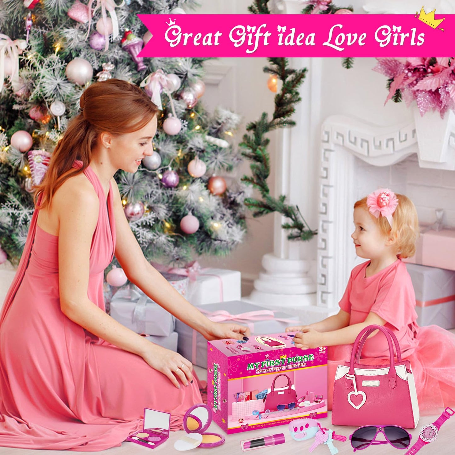 Officygnet Play Purse for Little Girls – Pretend Princess Toy Set with Accessories