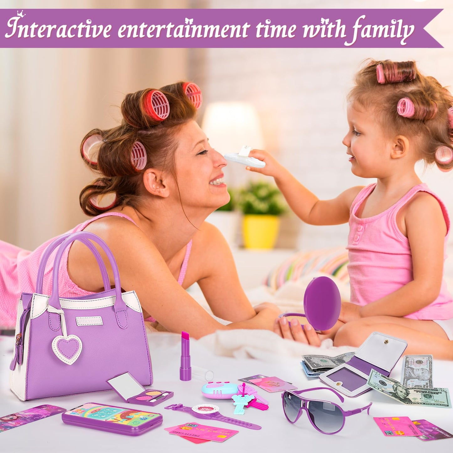 Officygnet Little Lady Purse – Pretend Play Toy Set for Girls 2–8 (Purple)