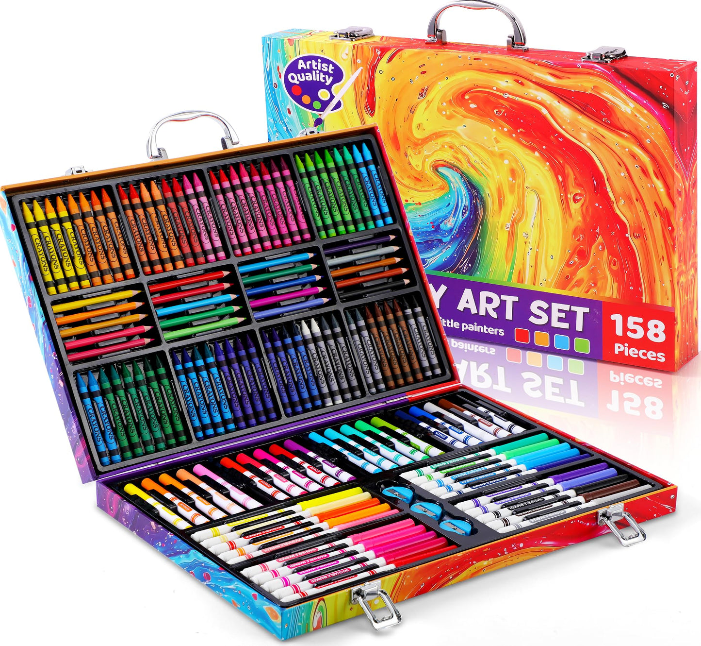 Officygnet 158-Piece Deluxe Art Kit for Kids – Creative Coloring & Drawing