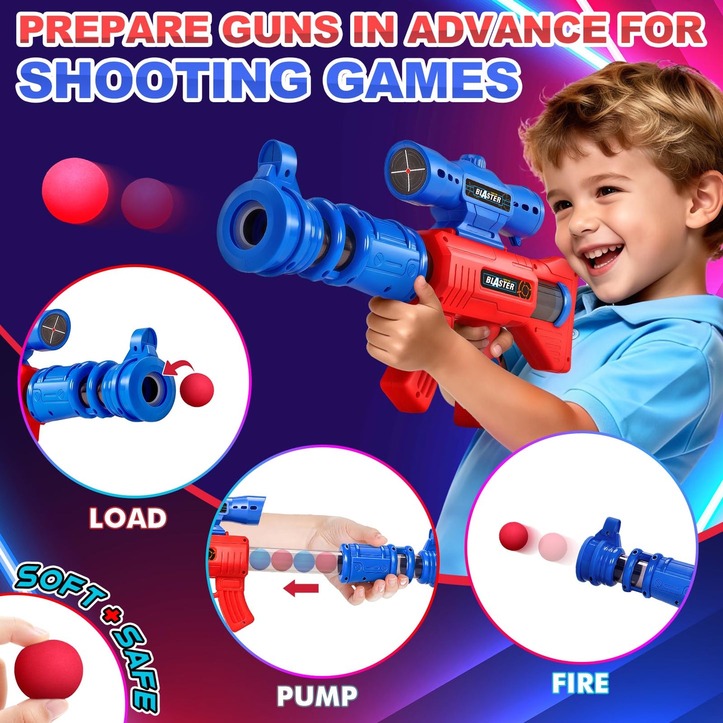 Officygnet 2-in-1 Shooting Toy Set: Moving Target & Digital Target