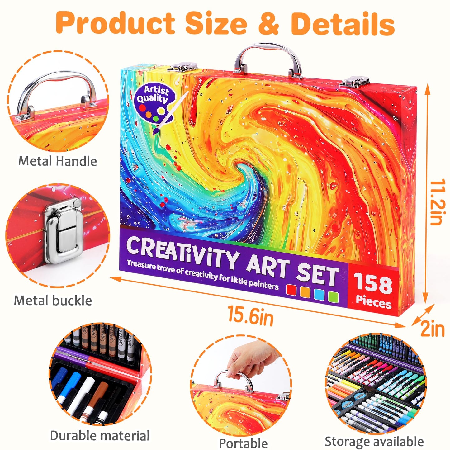 Officygnet 158-Piece Deluxe Art Kit for Kids – Creative Coloring & Drawing