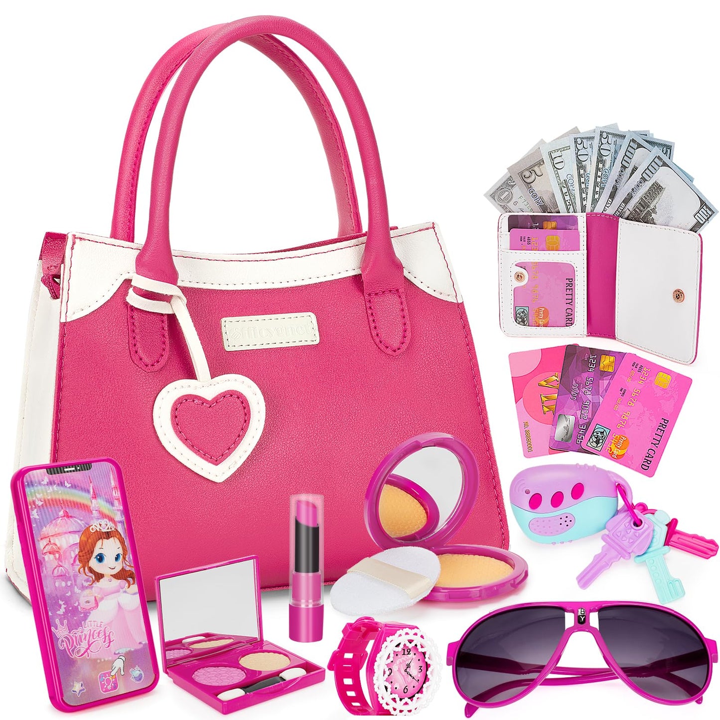Officygnet Play Purse for Little Girls – Pretend Princess Toy Set with Accessories
