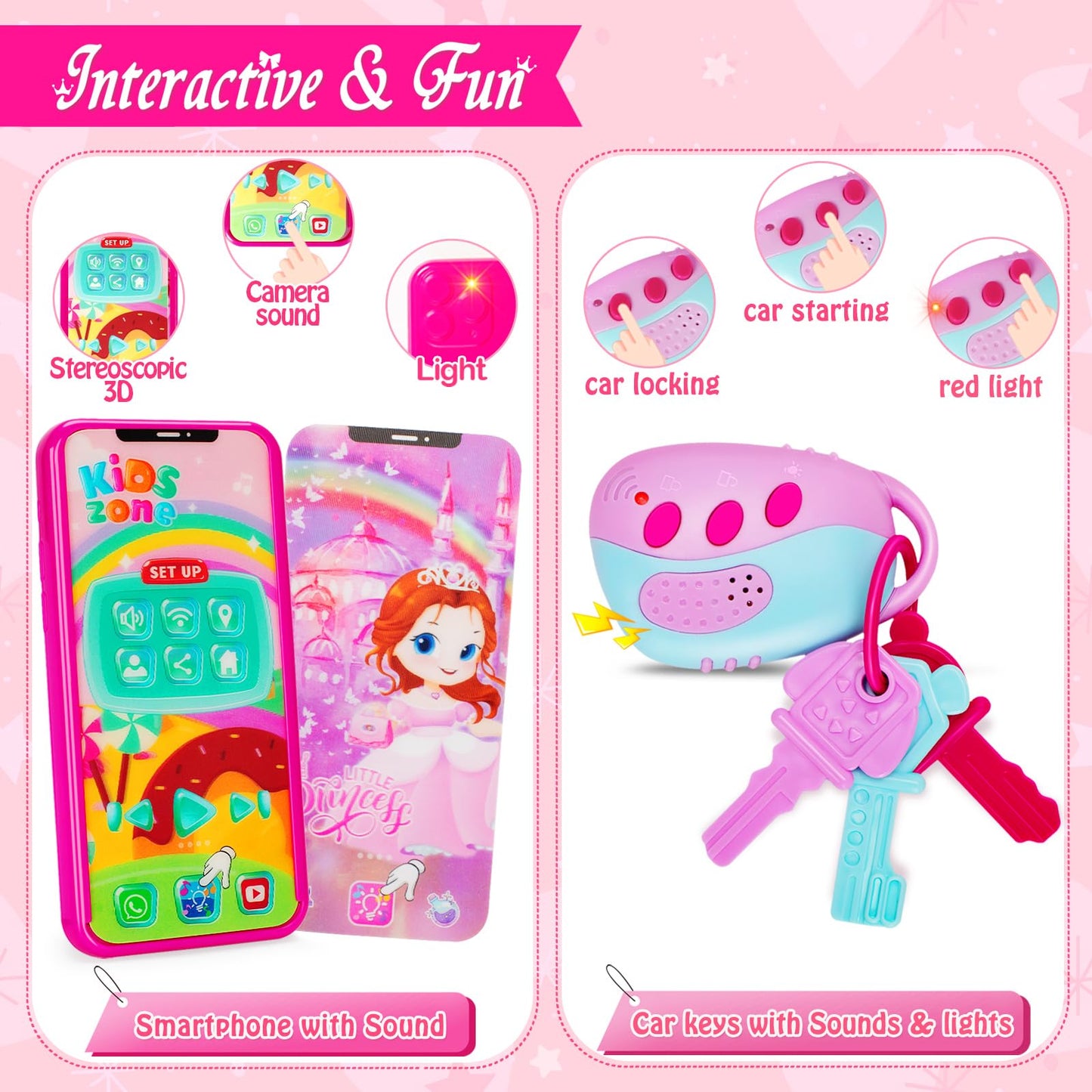 Officygnet Play Purse for Little Girls – Pretend Princess Toy Set with Accessories