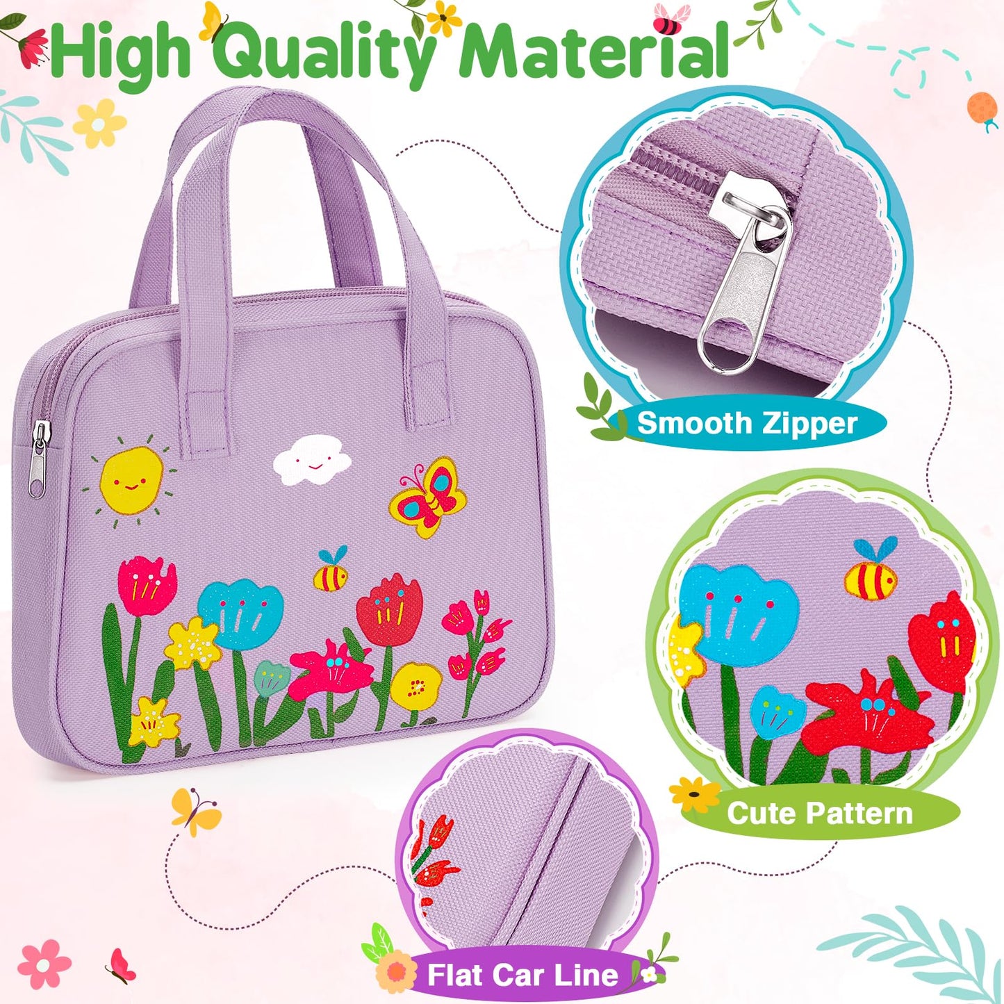 Officygnet Purse Toy for Girls 3 Years Old – Pretend Makeup Kit & Princess Play Purse (Purple)
