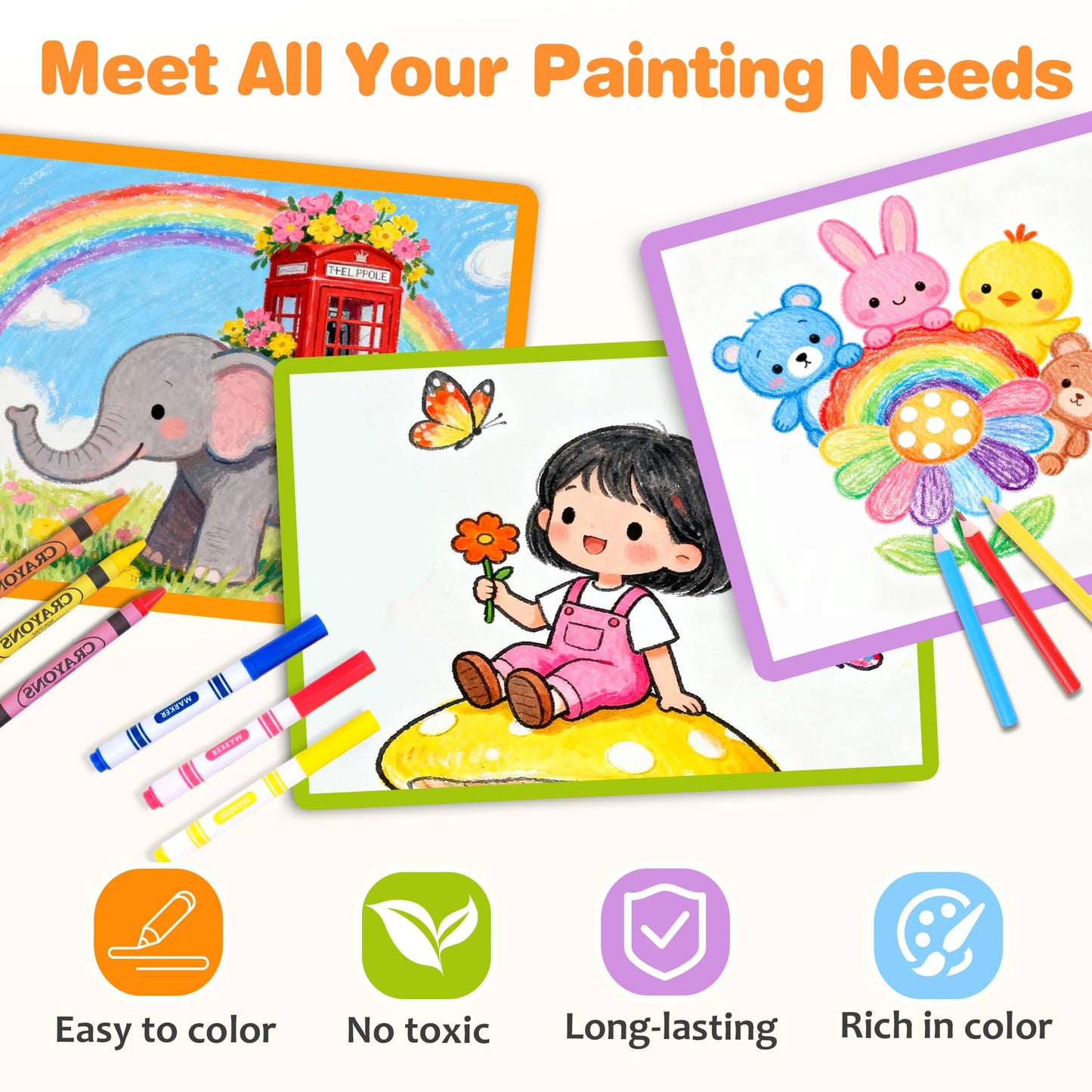 Officygnet 158-Piece Deluxe Art Kit for Kids – Creative Coloring & Drawing