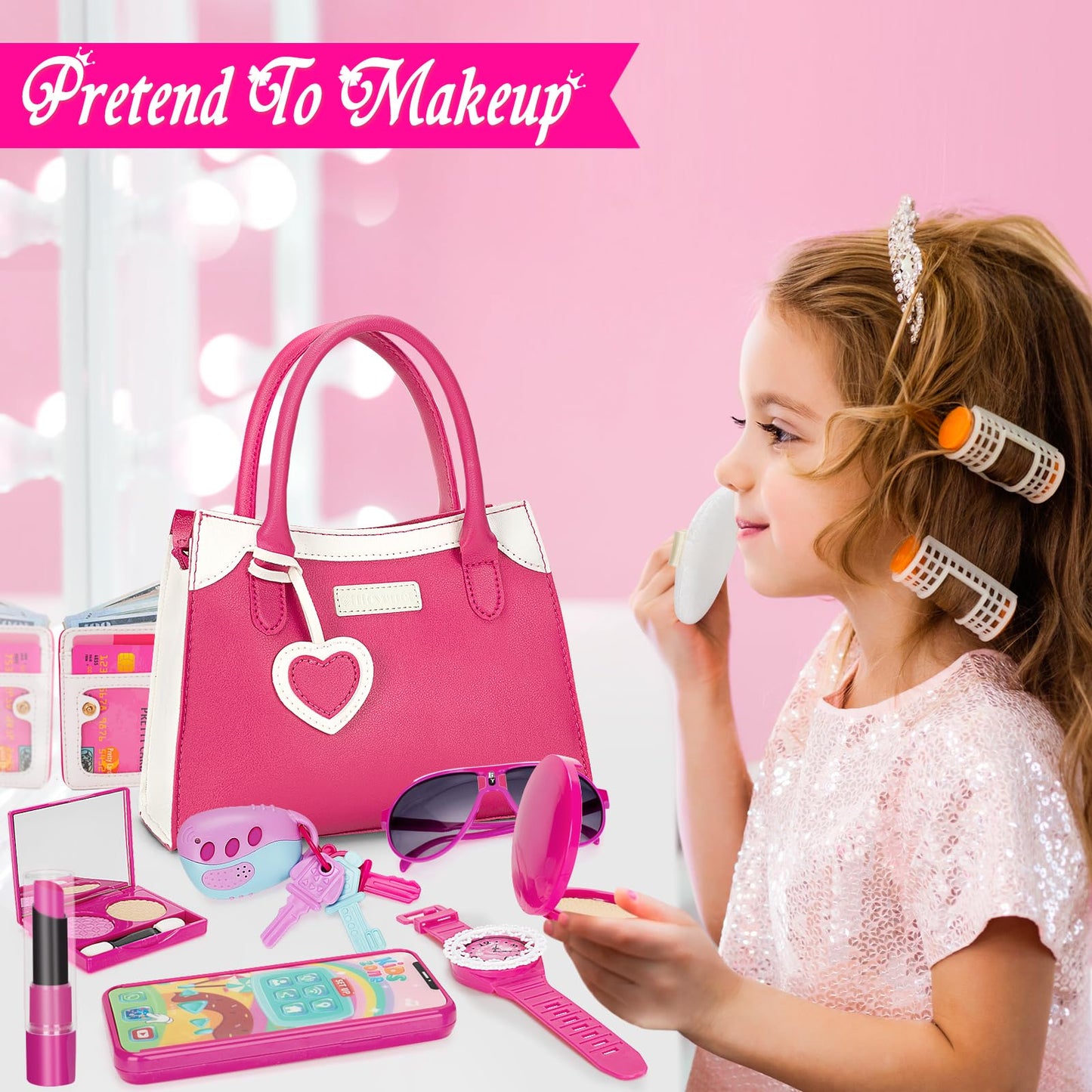Officygnet Play Purse for Little Girls – Pretend Princess Toy Set with Accessories