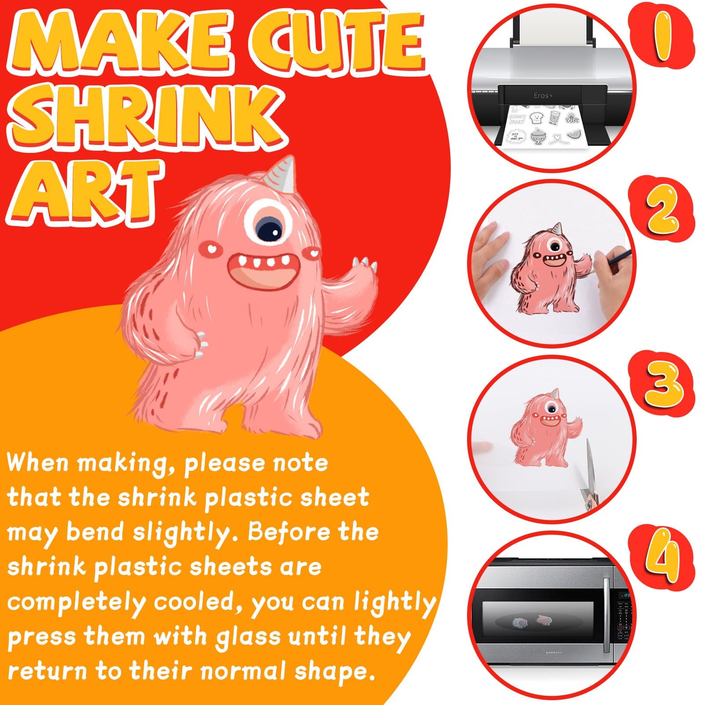 OFNMY Printable Shrinky Dink Sheets Kit – 225 PCS, 25 Printable Sheets, 100 Keychains & 100 Rings