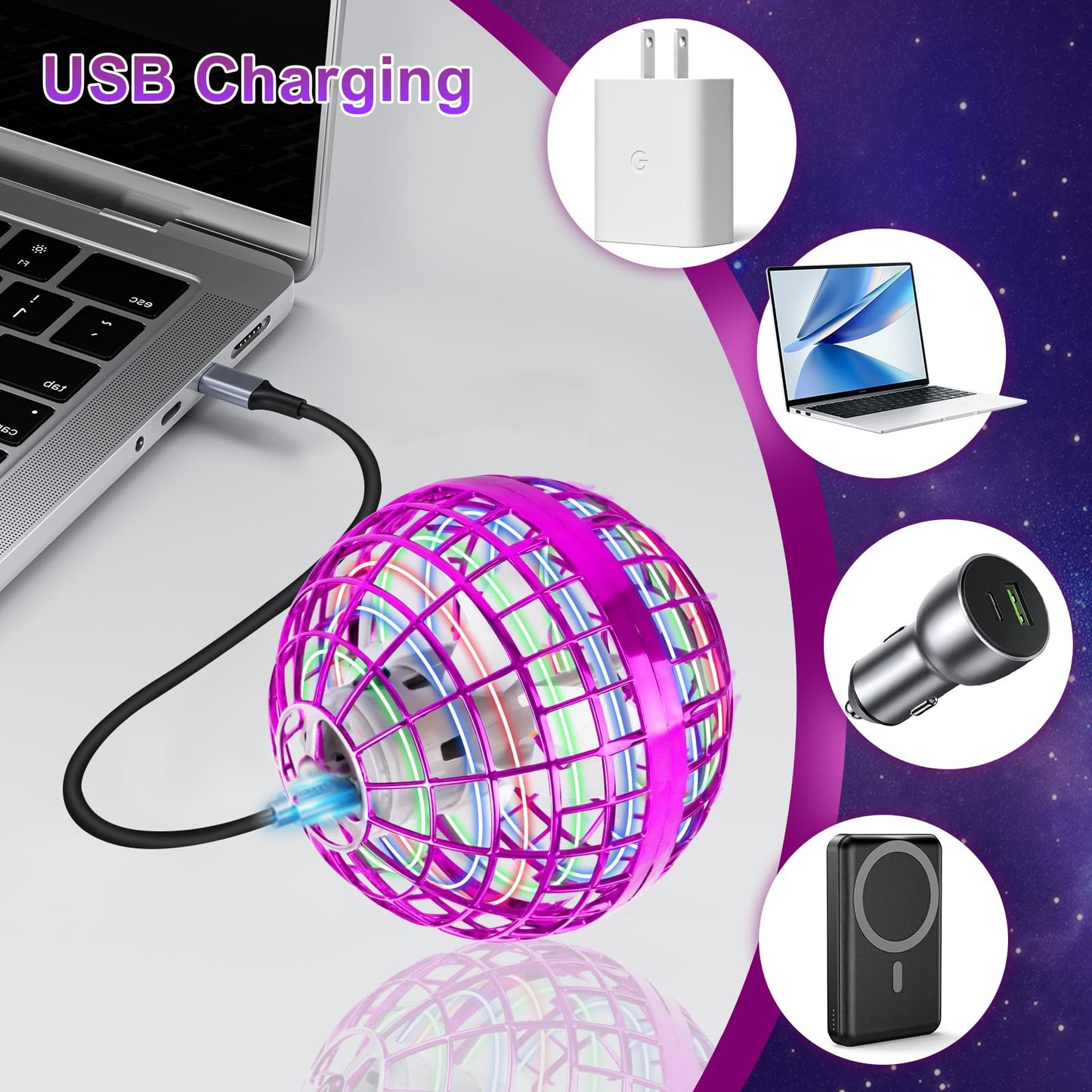 OFUN Flying Orb Ball 2025 – Hand-Controlled Hover Boomerang Toy