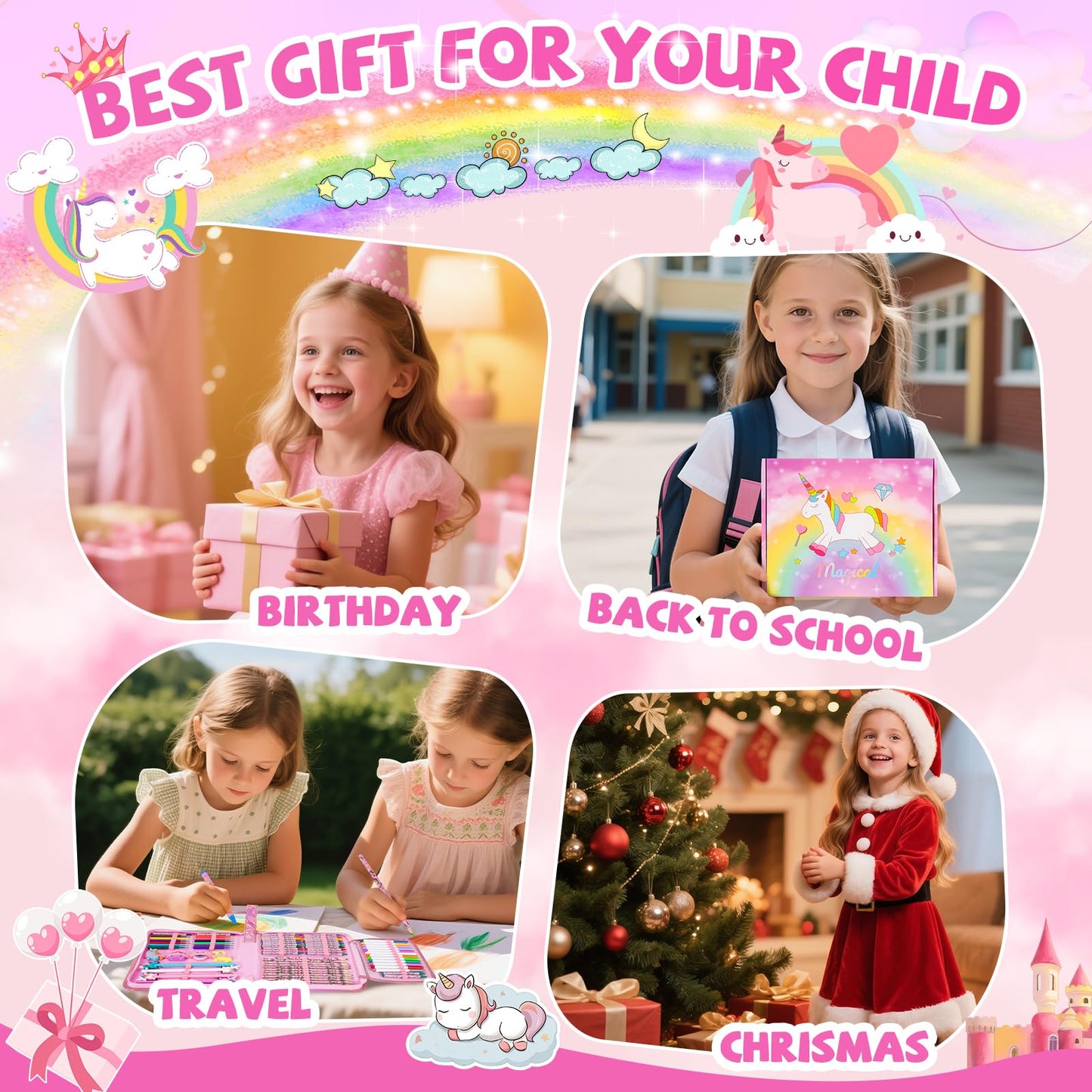 OFUSUY 73-Piece Unicorn Art Kit – Scented Markers & More for Kids