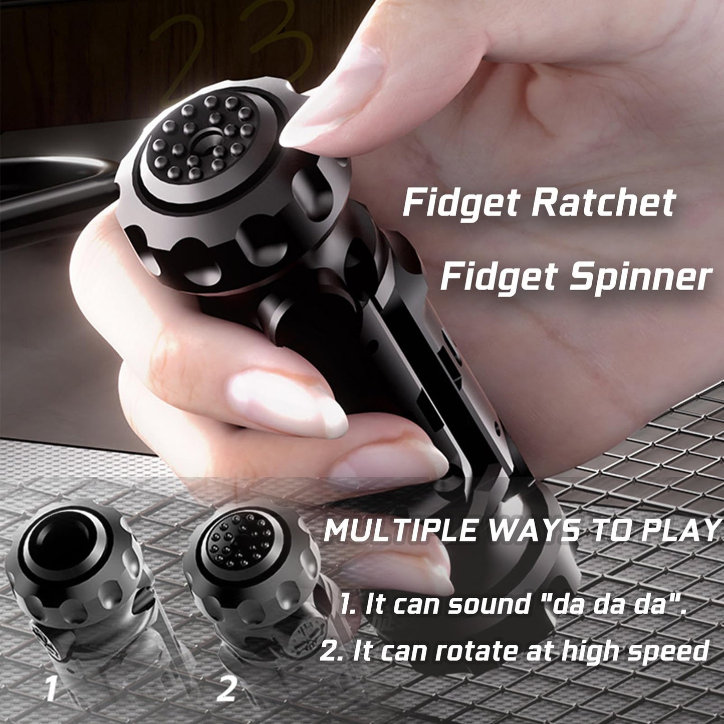 Ography Metal Tungsten Fidget Gun — Slider, Spin, EDC Toy (Black)