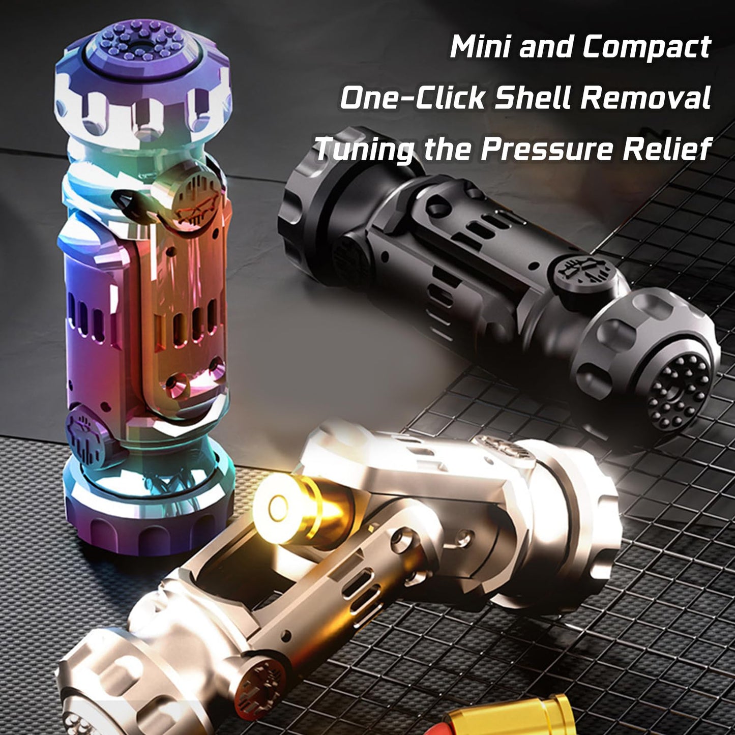 Ography Metal Tungsten Fidget Gun — Slider, Spin, EDC Toy (Black)