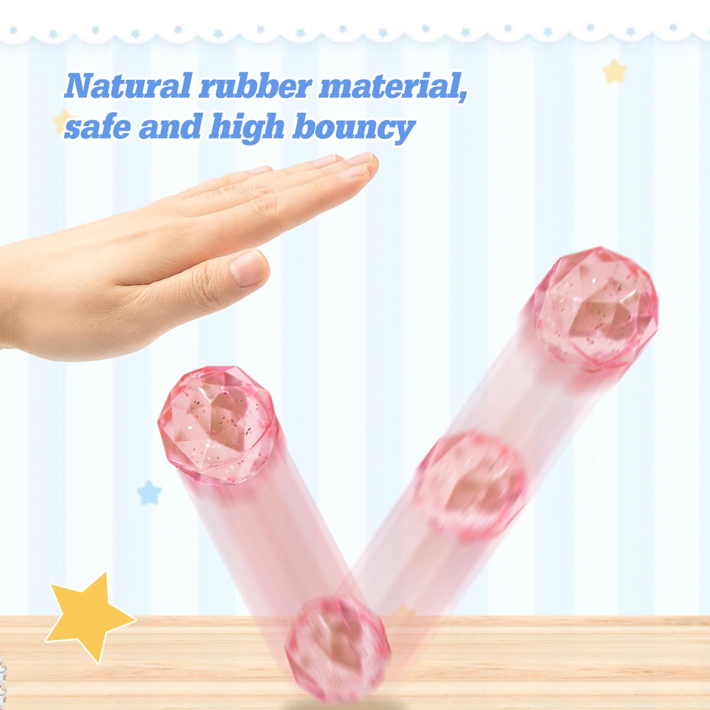 Ohanniewa Bouncy Balls for Kids – 24 Pieces, 7 Styles, 32 mm