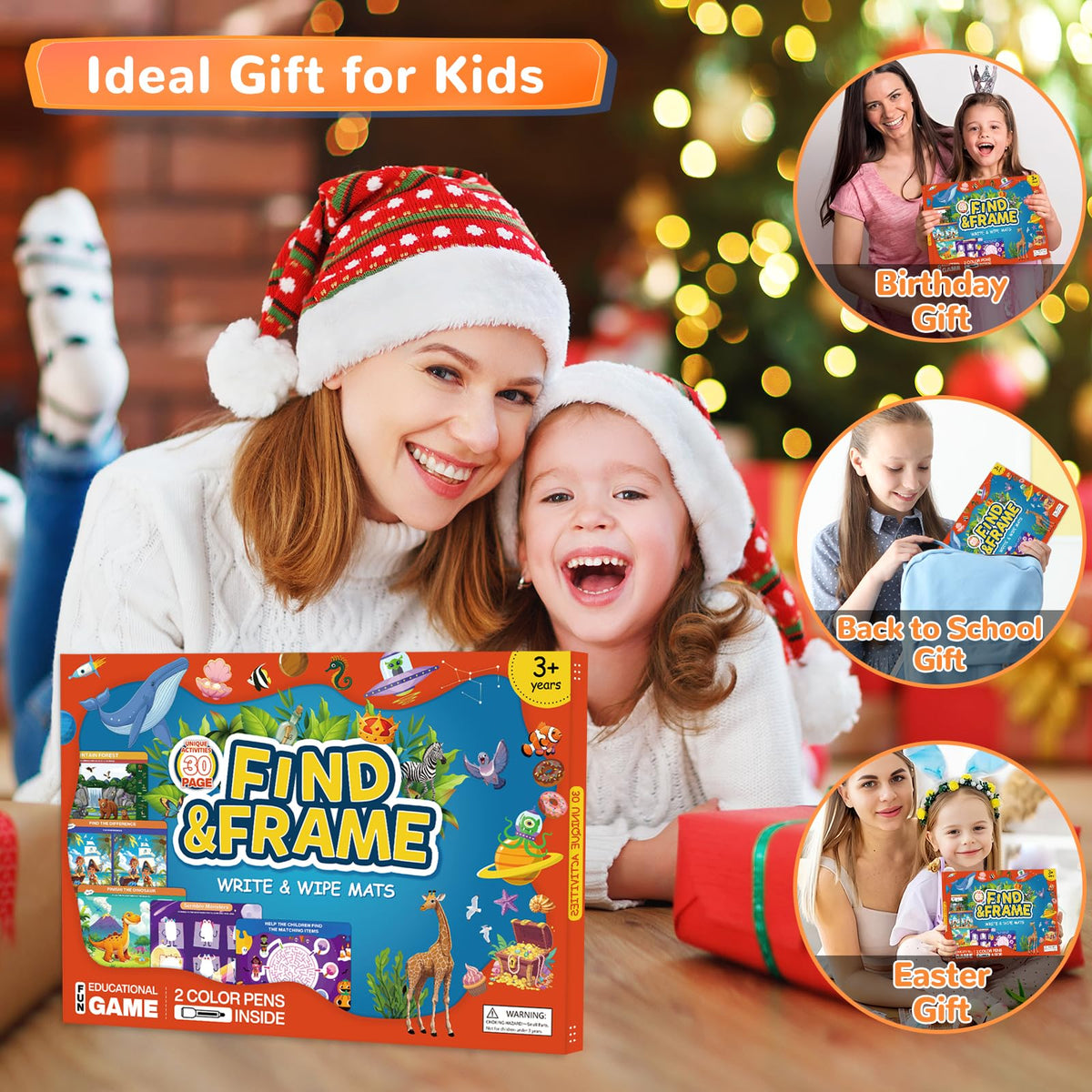 OHARLOBE Search & Find Books for Kids 3-5 | 28-Piece Reusable Busy Books Set