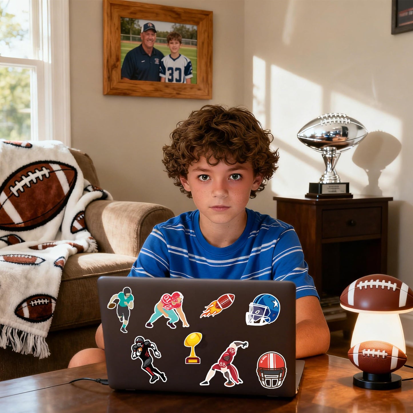 OHOME Football Stickers for Kids – 100 Pack Soccer Party Decor & Game Day Favors