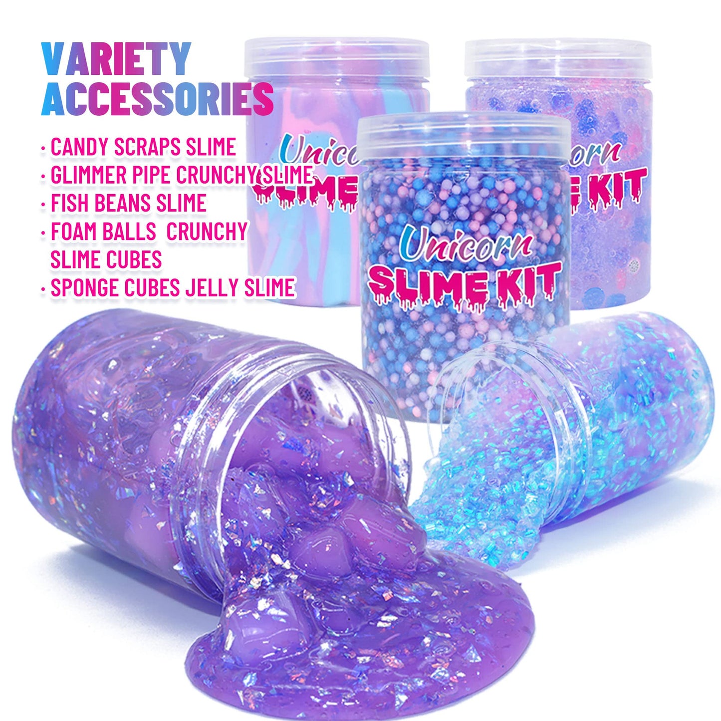 OHIECIHY Unicorn Slime Kit for Girls 4-12 | Butter Slime, Glitter Crunch & Candy Confetti