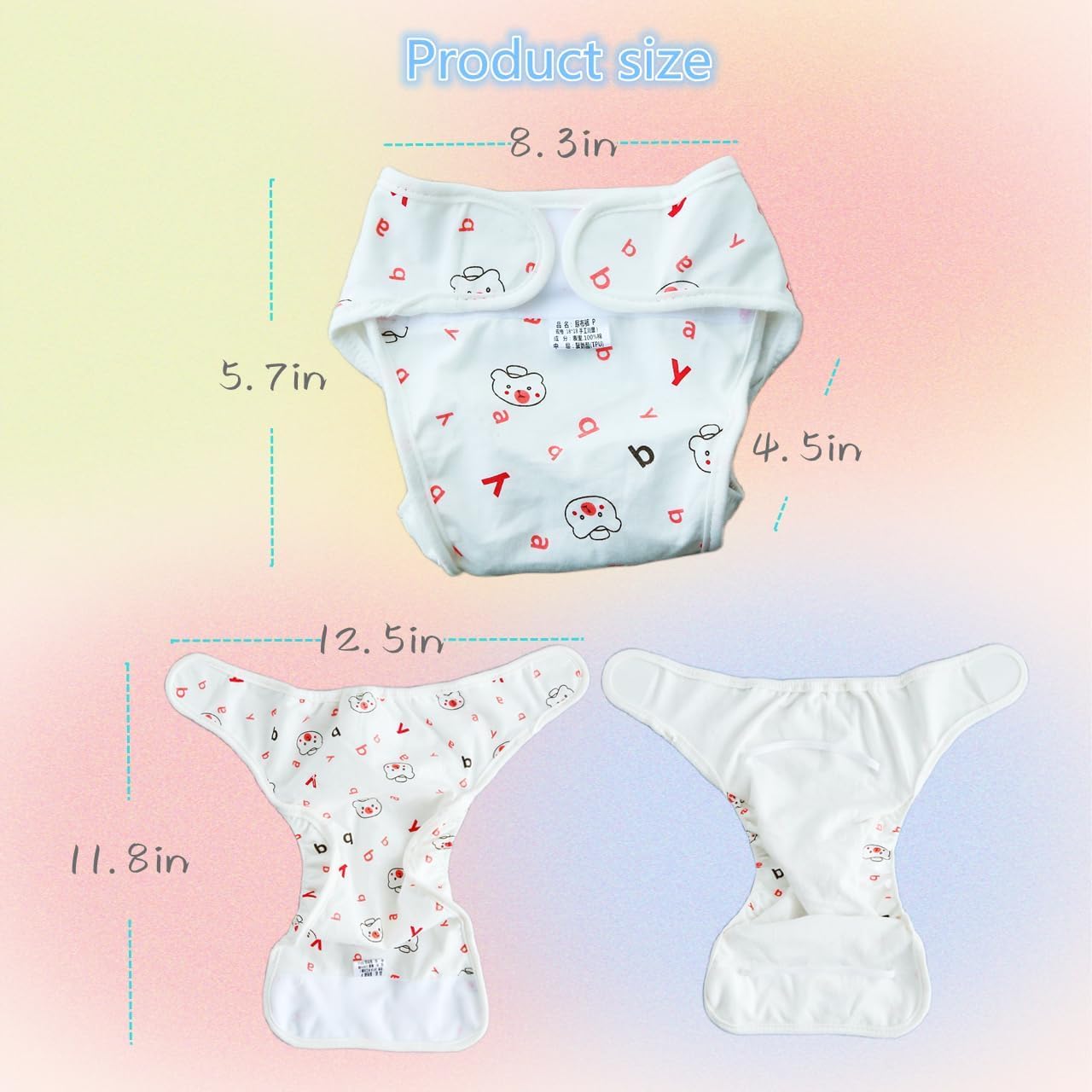 OHIJGN Reborn Baby Dolls Diapers – 4-Piece Reusable Pack for 17–22 Inch Dolls