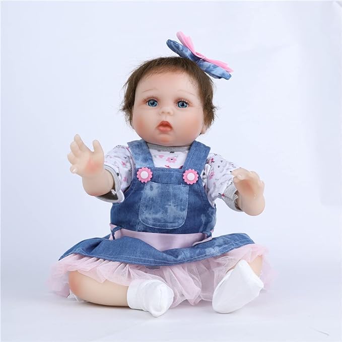OHIJGN Reborn Doll Clothes for 17-22 Inch Girls – Denim Skirt 5-Pcs Set