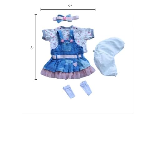 OHIJGN Reborn Doll Clothes for 17-22 Inch Girls – Denim Skirt 5-Pcs Set