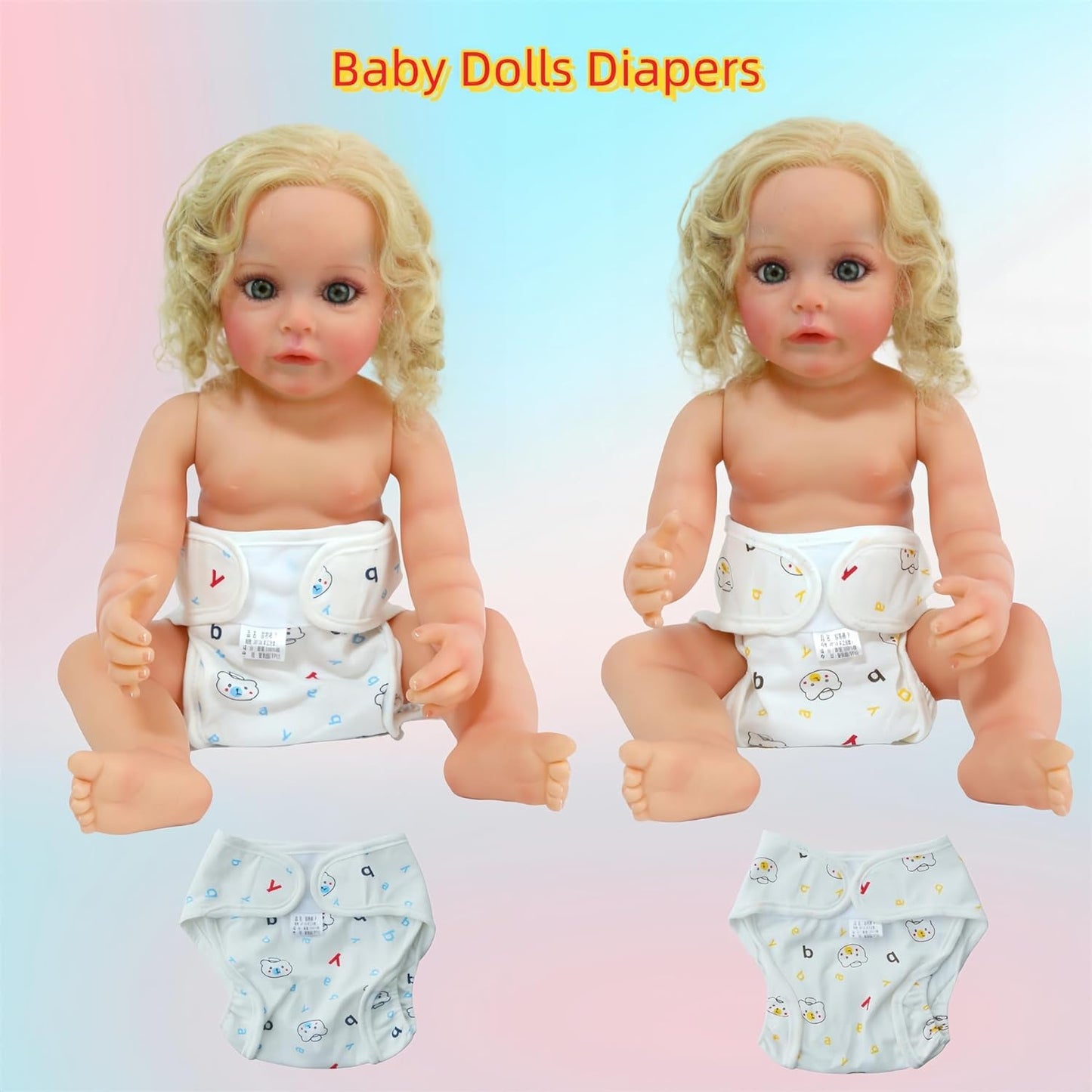 OHIJGN Reborn Baby Dolls Diapers – 4-Piece Reusable Pack for 17–22 Inch Dolls