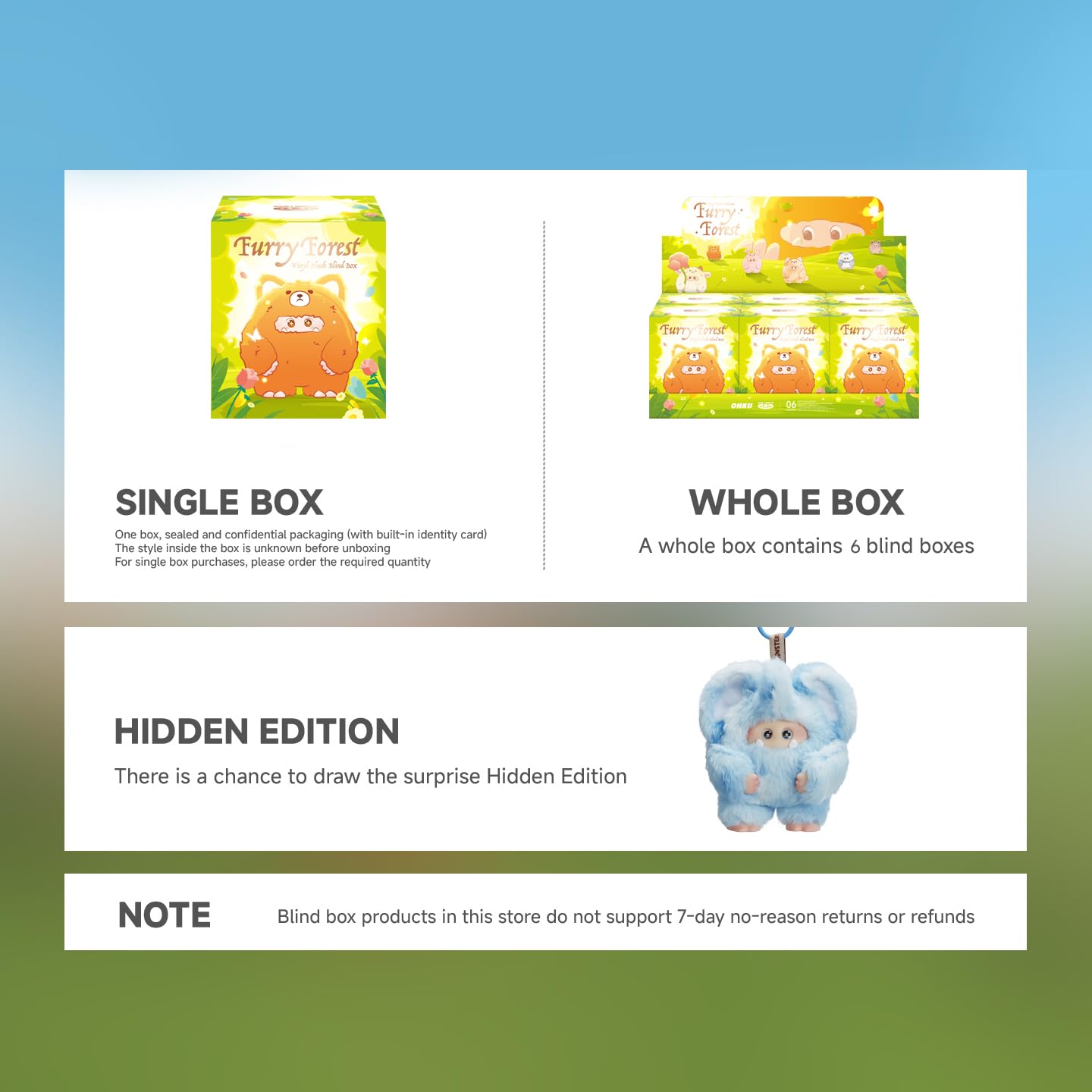 OHKU Giggle Monster Furry Forest Series Vinyl Blind Box – Whole Set