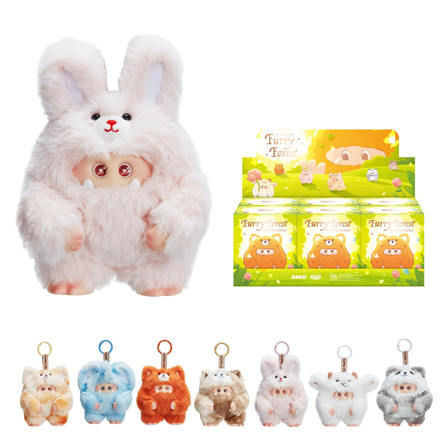 OHKU Giggle Monster Furry Forest Series Vinyl Blind Box – Whole Set
