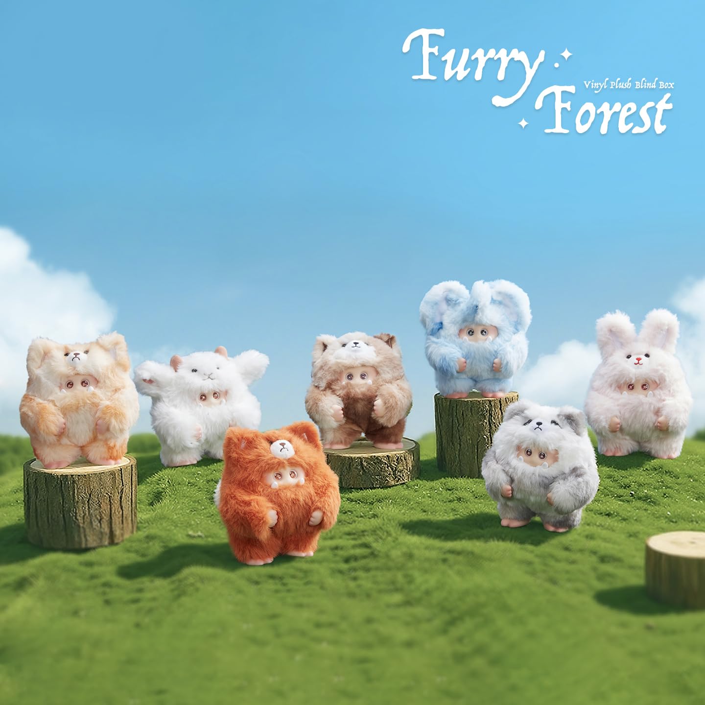 OHKU Giggle Monster Furry Forest Series Vinyl Blind Box – Whole Set