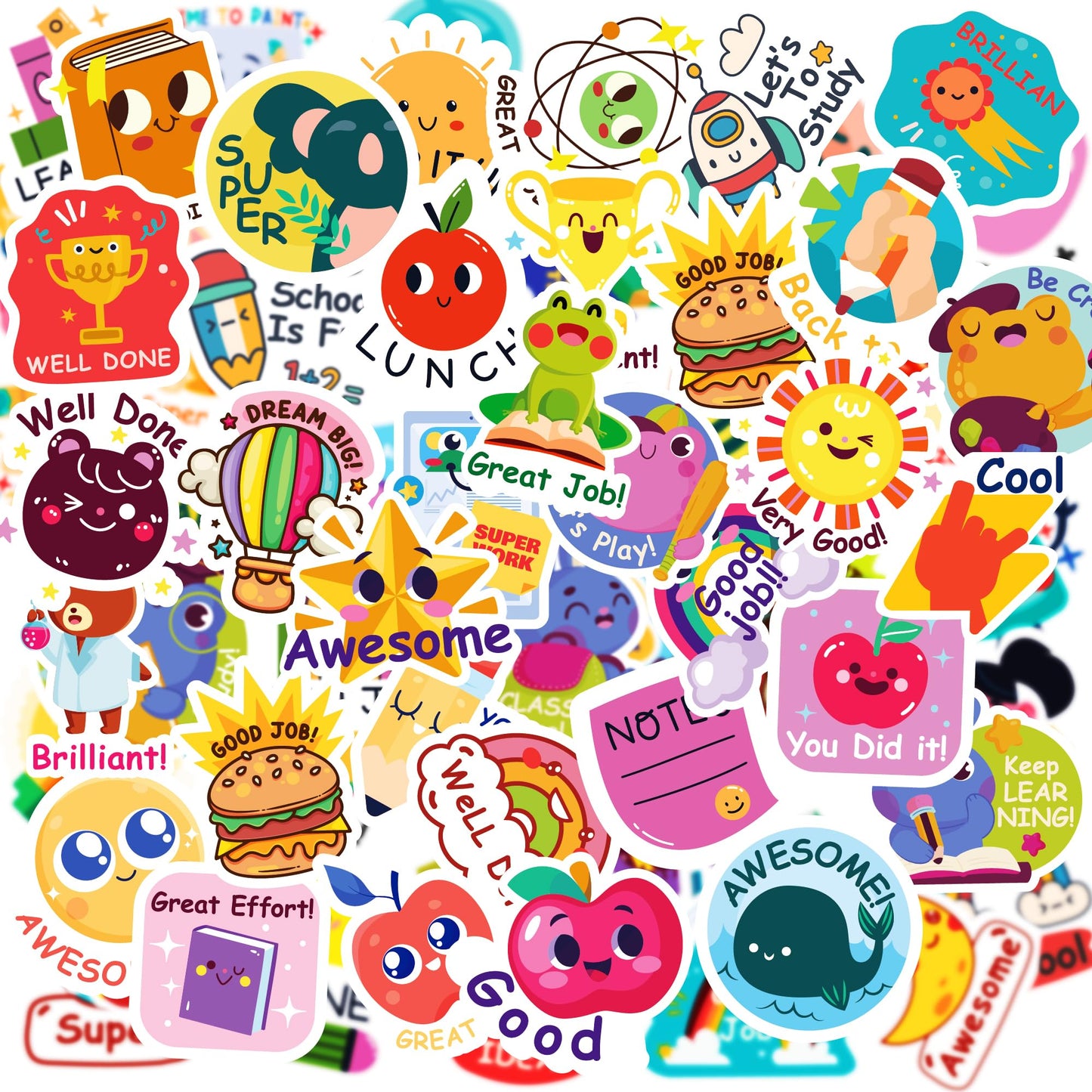 OHOME 480 Pcs Vinyl Teacher Reward Stickers – Motivational Classroom Supplies