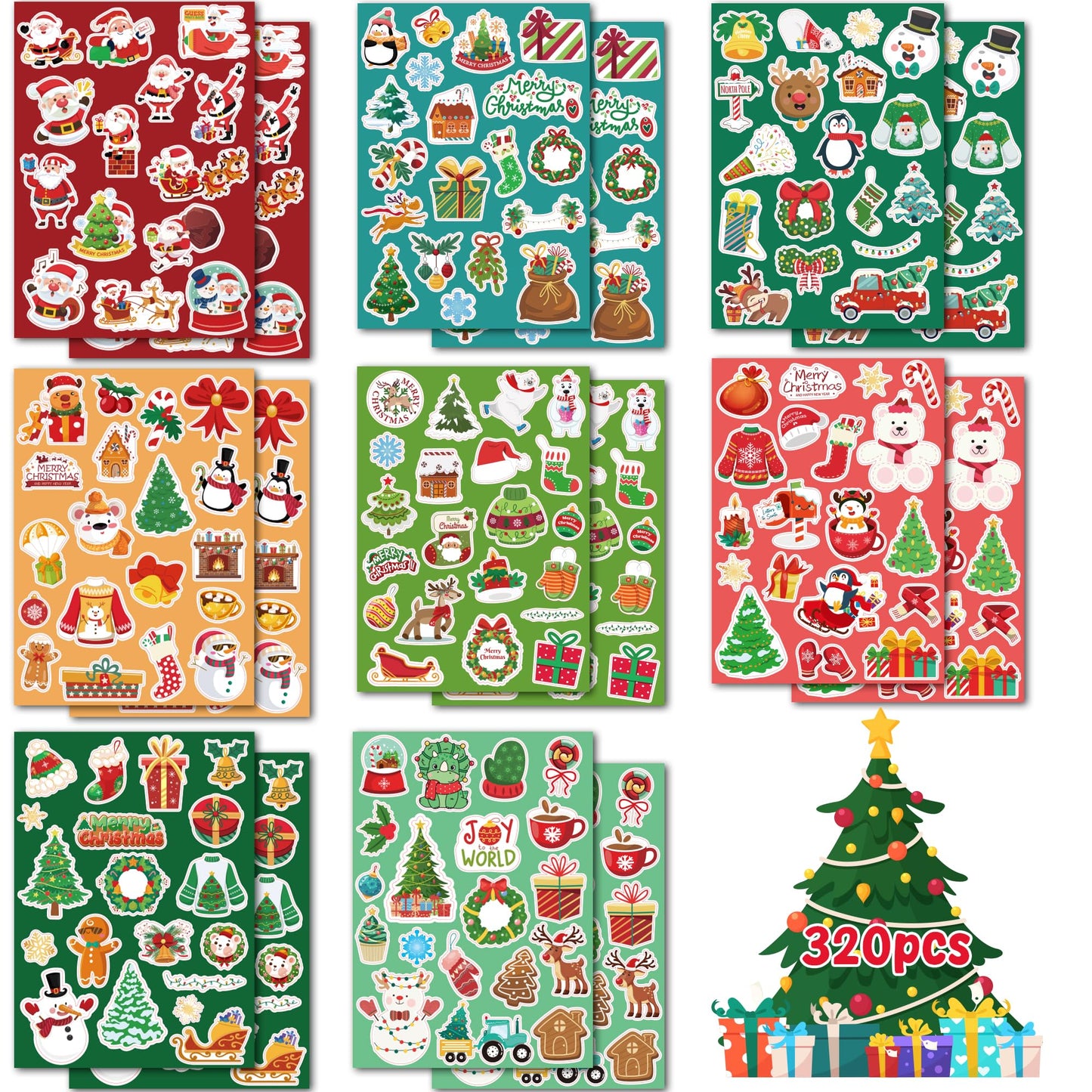 OHOME Stocking Stuffers | 320 PCS Christmas Stickers for Kids – 160+ Designs