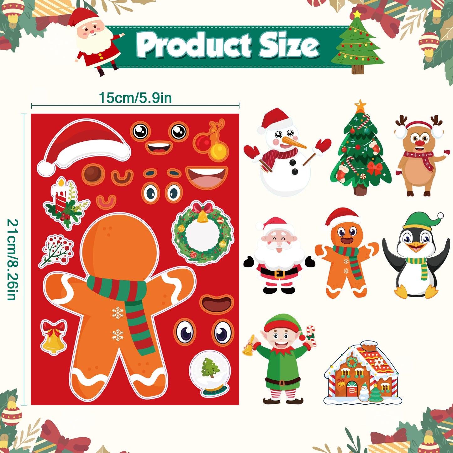 OHOME Christmas Stickers – 24 Sheets for Kids’ Crafts and Stocking Stuffers