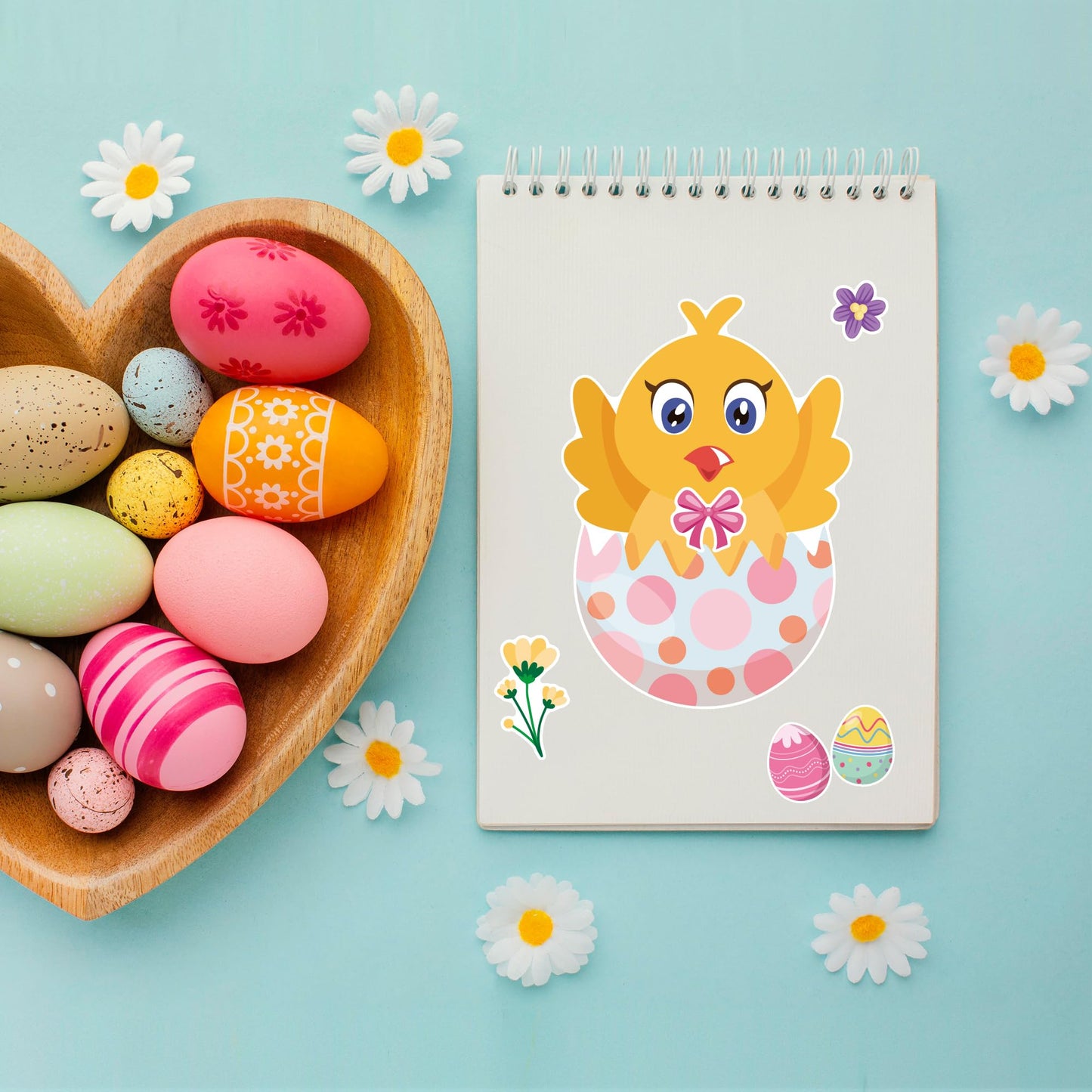 OHHOME Easter Sticker Crafts for Kids - 24 Sheets of Bunny & Egg Stickers