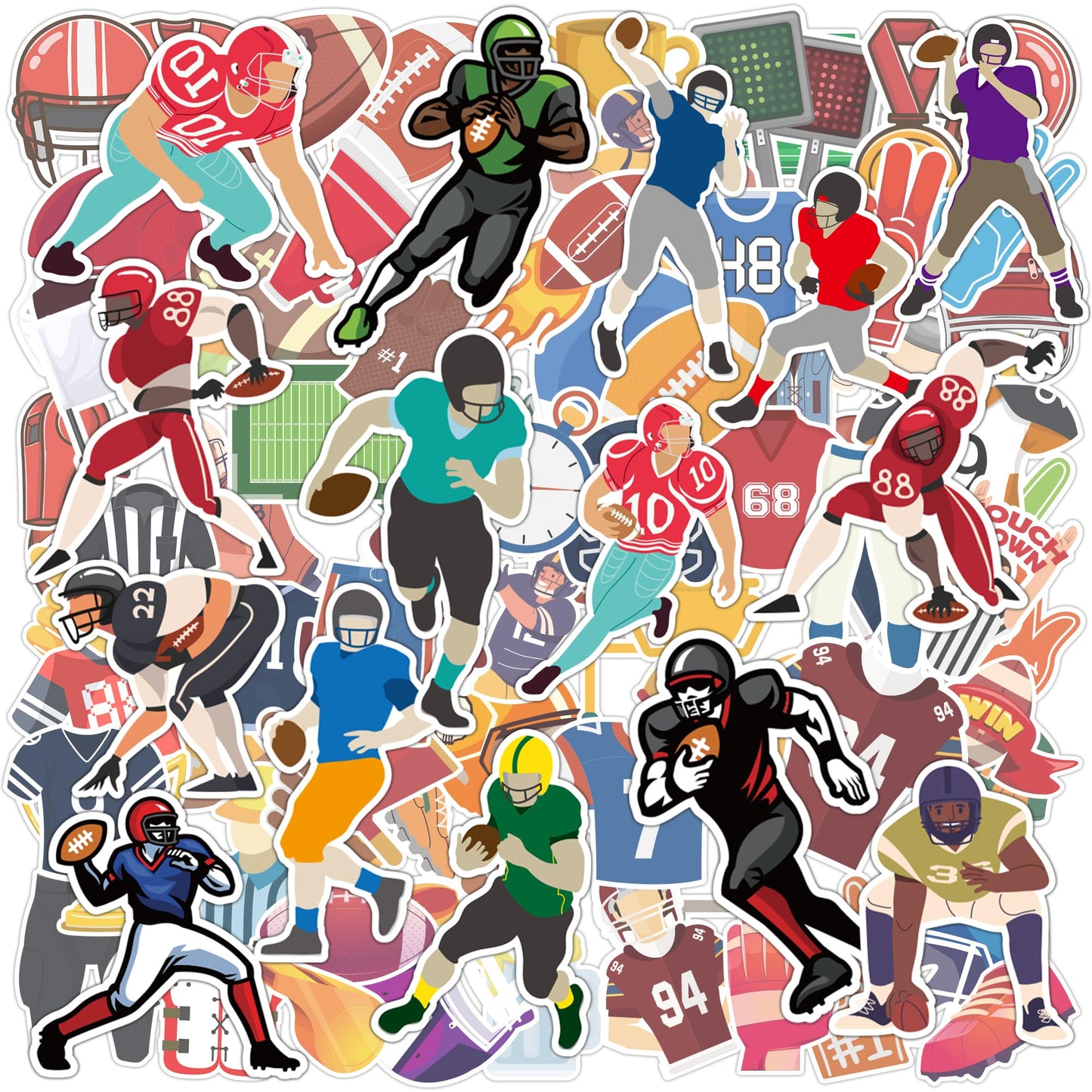 OHOME Football Stickers for Kids – 100 Pack Soccer Party Decor & Game Day Favors