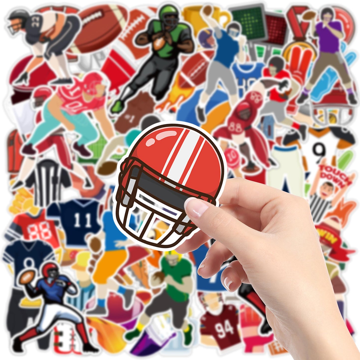 OHOME Football Stickers for Kids – 100 Pack Soccer Party Decor & Game Day Favors