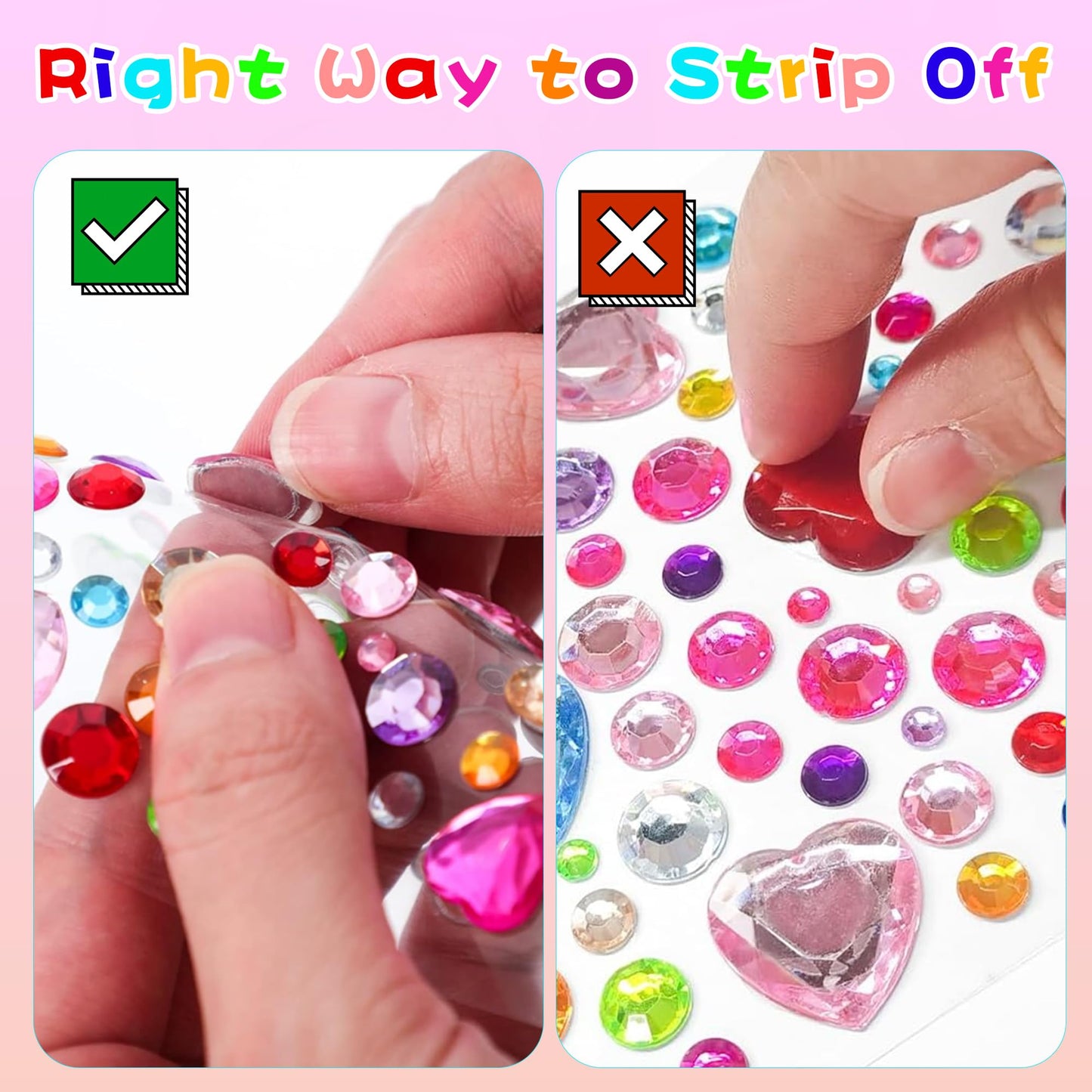 OHOME 3000 PCS Gem Stickers – Self-Adhesive Rhinestones for Crafts, Face Gems & Scrapbooking