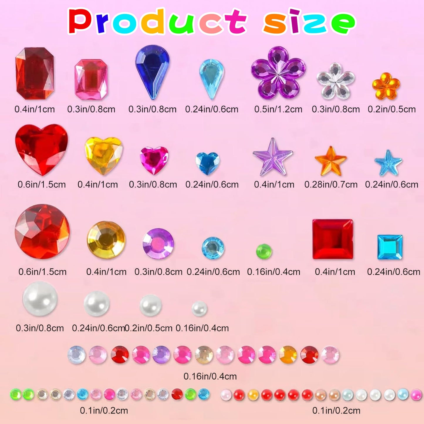OHOME 3000 PCS Gem Stickers – Self-Adhesive Rhinestones for Crafts, Face Gems & Scrapbooking