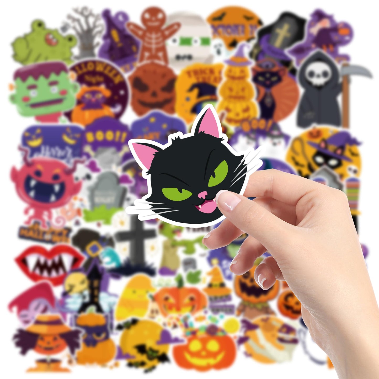 OHOME Halloween Stickers – 100 Pcs Party Favors & Craft Decorations
