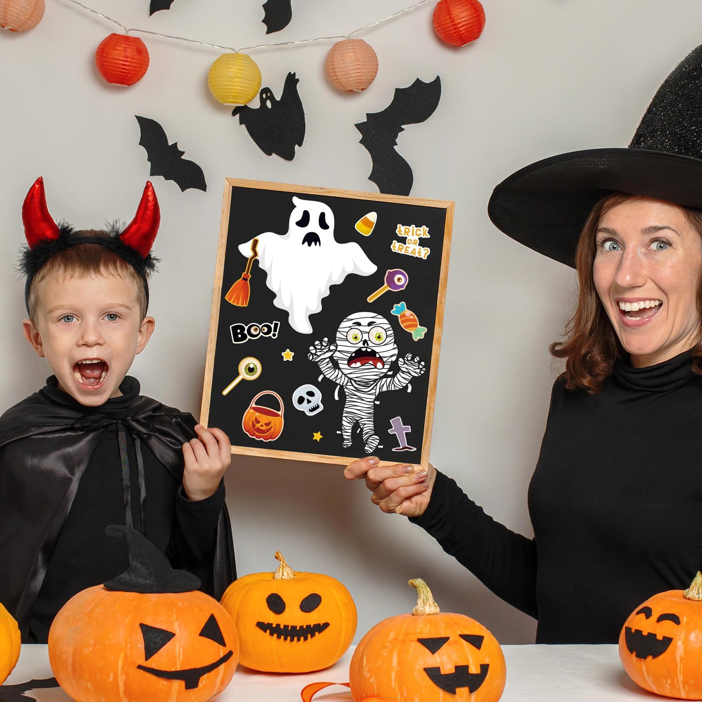 OHOME Halloween Party Favors – 24 Sheets of DIY Kids Stickers (8 Designs)
