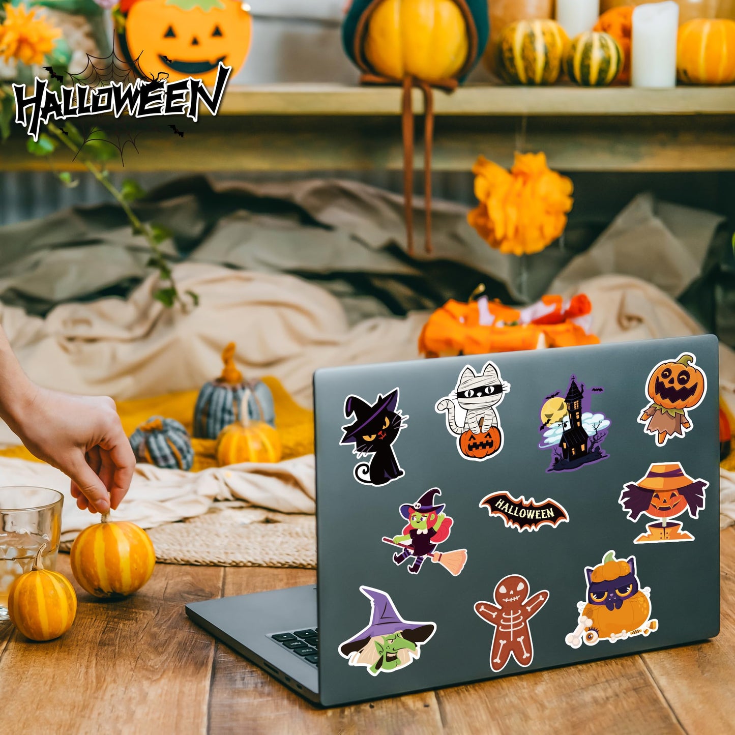 OHOME Halloween Stickers – 100 Pcs Party Favors & Craft Decorations