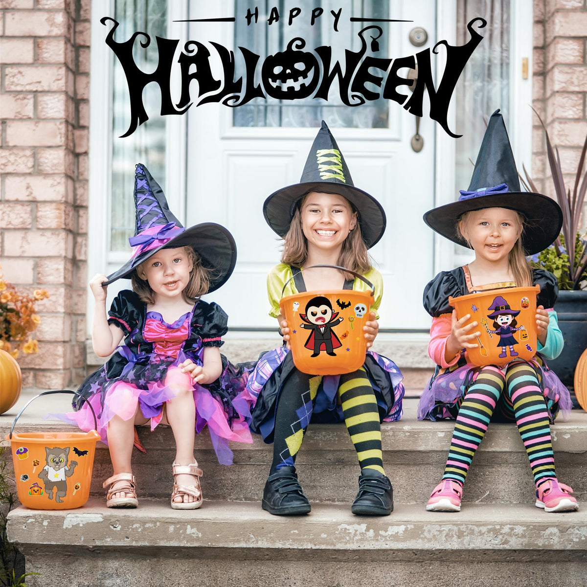 OHOME Halloween Party Favors – 24 Sheets of DIY Kids Stickers (8 Designs)
