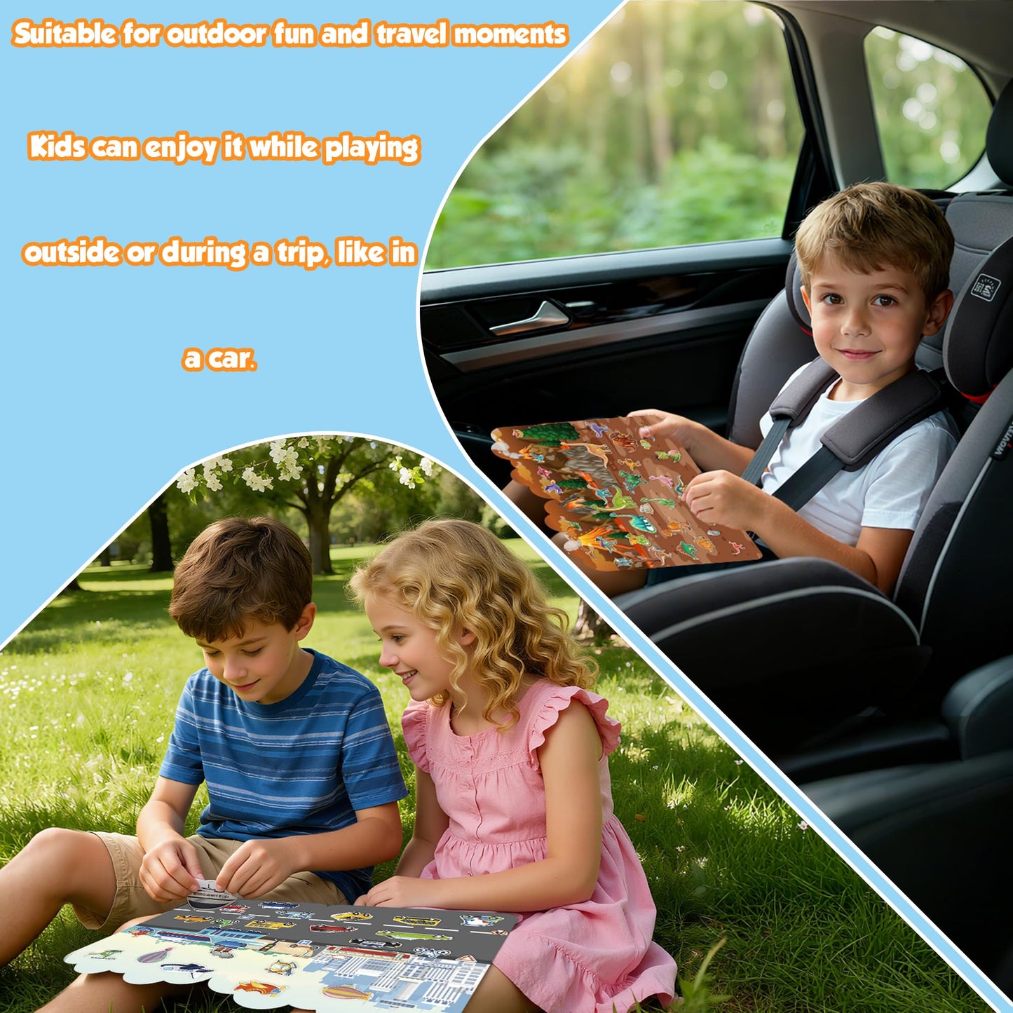 OHOME Reusable Sticker Books for Toddlers 2-4 | Puffy Stickers, Travel Toys, Gifts