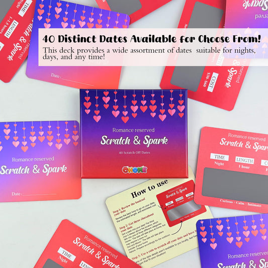OHOME 40 Scratch Off Date Card Set — Couples Gifts for Anniversary, Bridal Shower & Easter