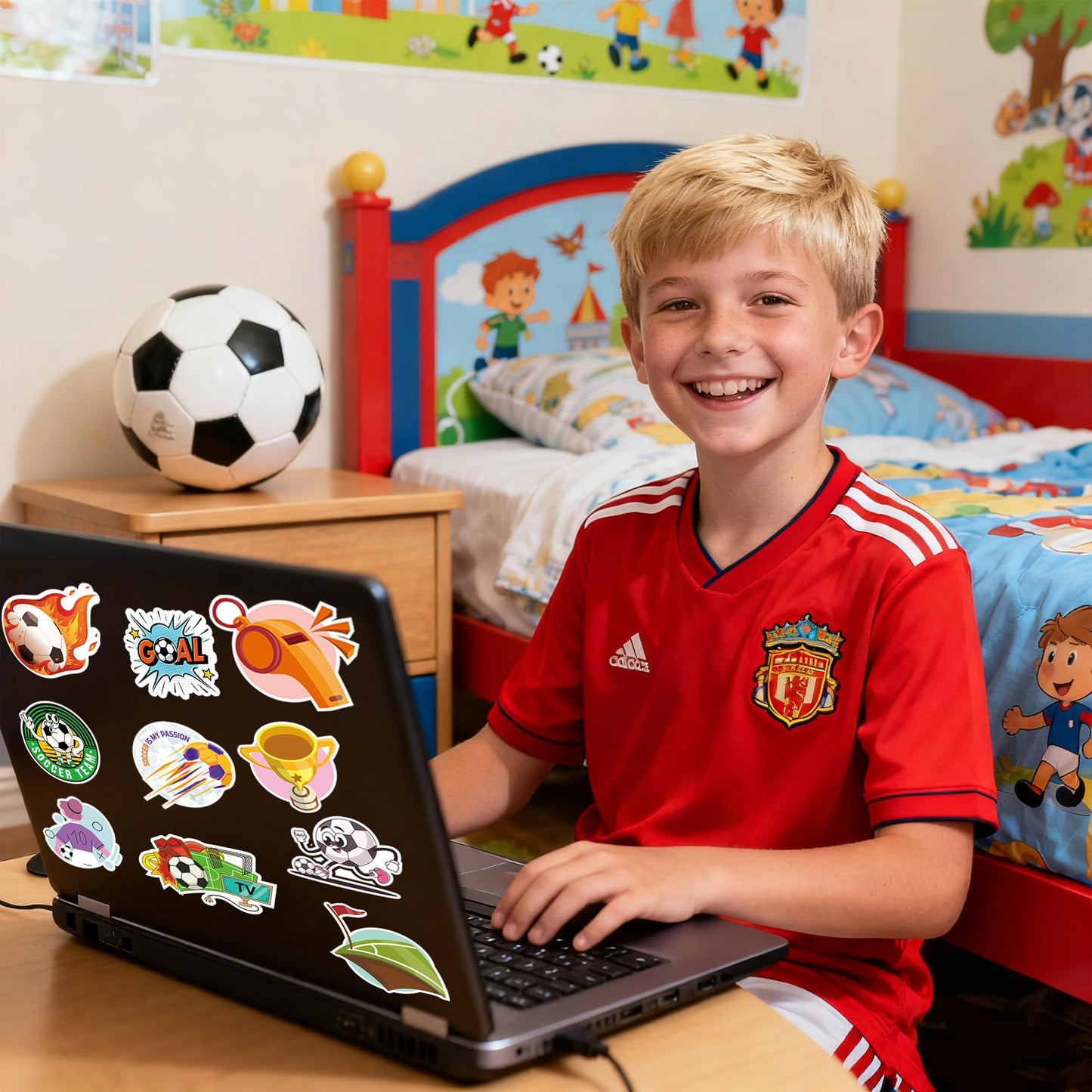 OHOME 100 PCS Soccer Stickers for Kids – Water Bottle and Laptop Decor