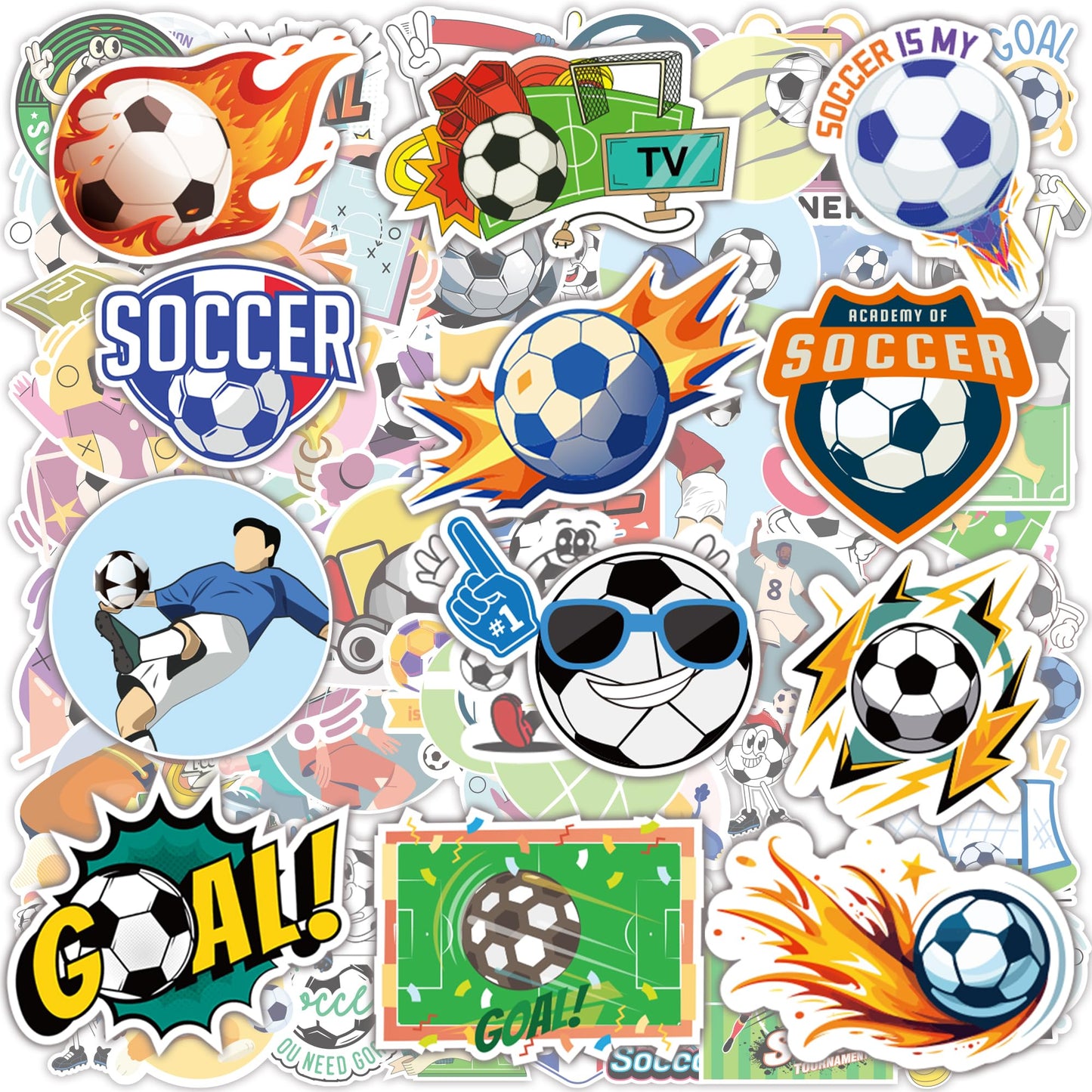 OHOME 100 PCS Soccer Stickers for Kids – Water Bottle and Laptop Decor