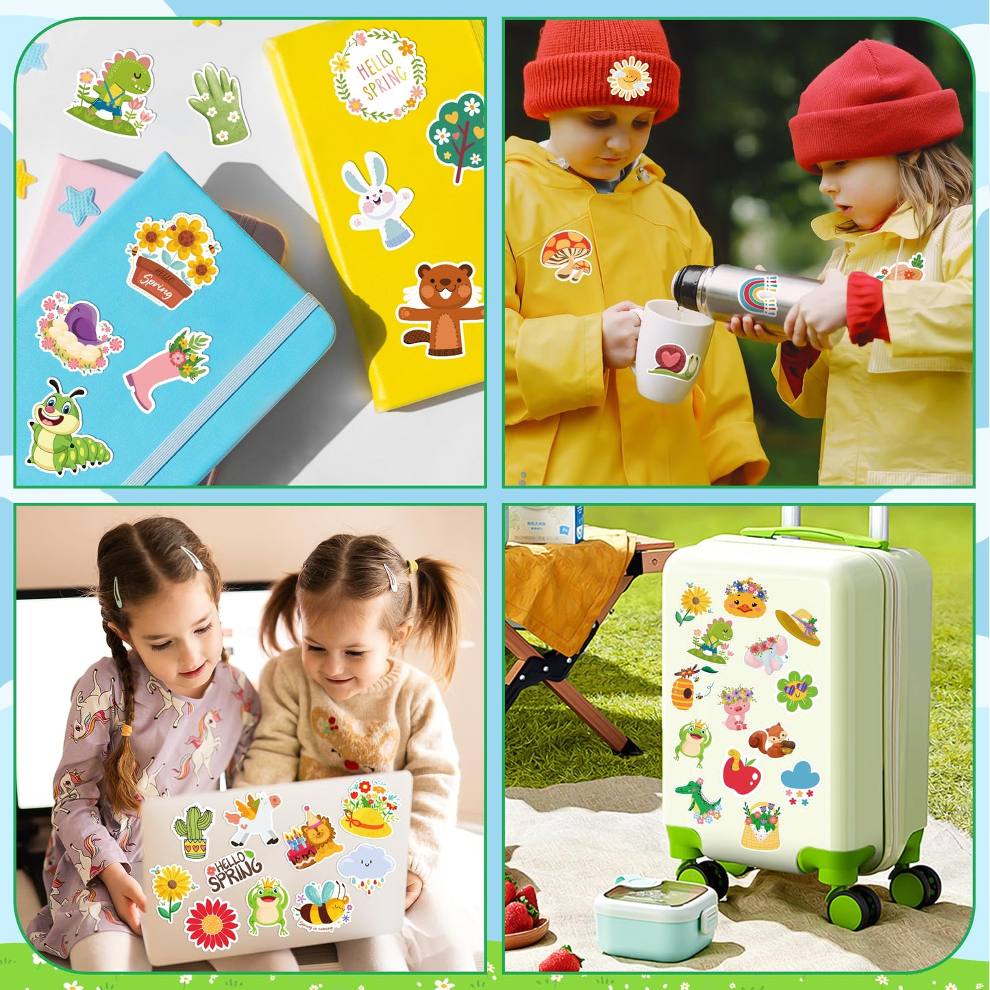 OHOME Spring Stickers | 100 PCS Floral Vinyl Stickers for Kids, Spring Crafts & Party Favors