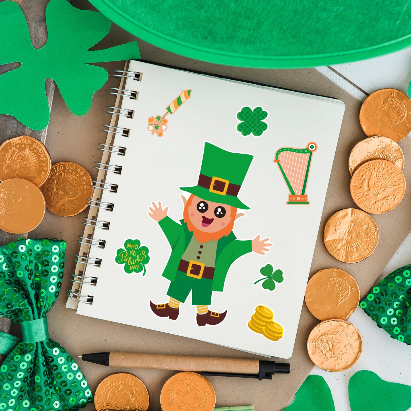 OHOME St Patrick's Day Stickers – 24 Sheets for Crafts, Decor & Party Favors