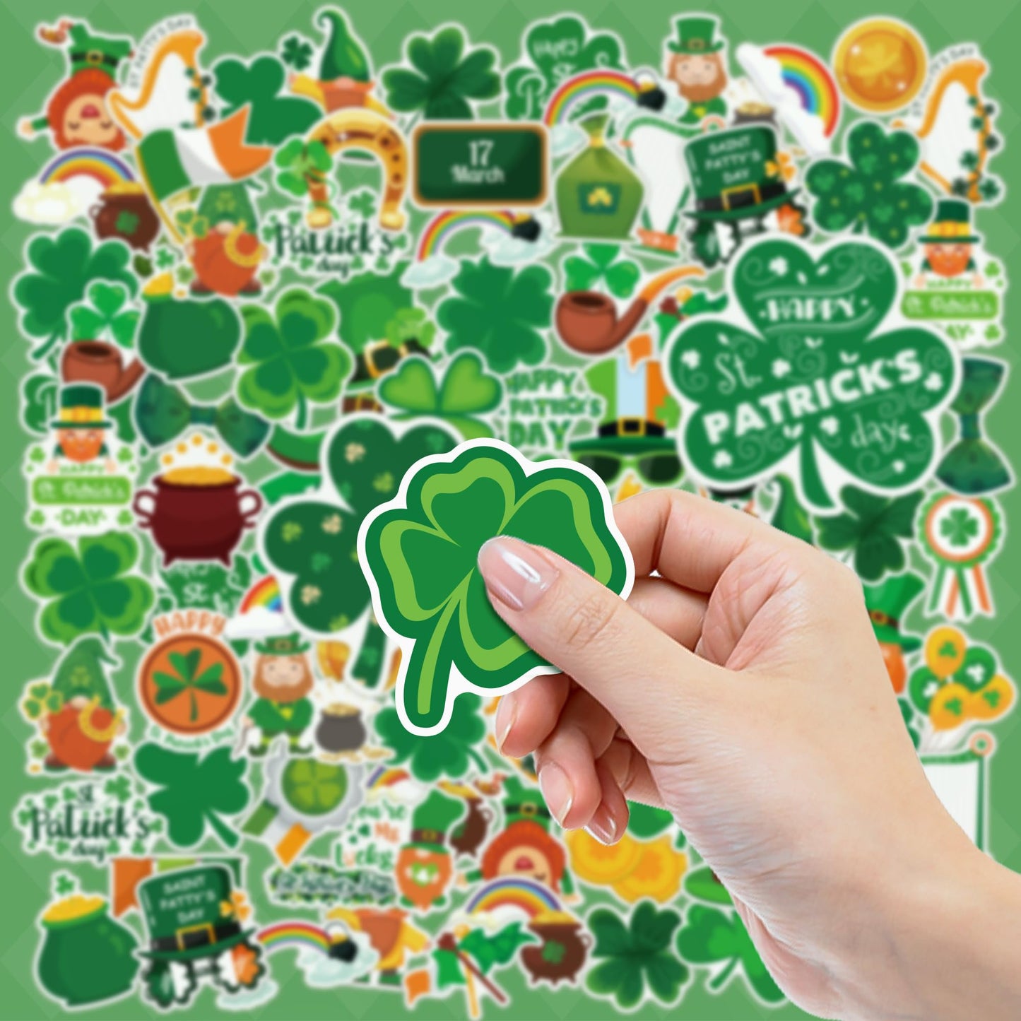 OHOME St Patricks Day Stickers for Kids – 120+ Festive Shamrock & Leprechaun Sticker Set for Crafts