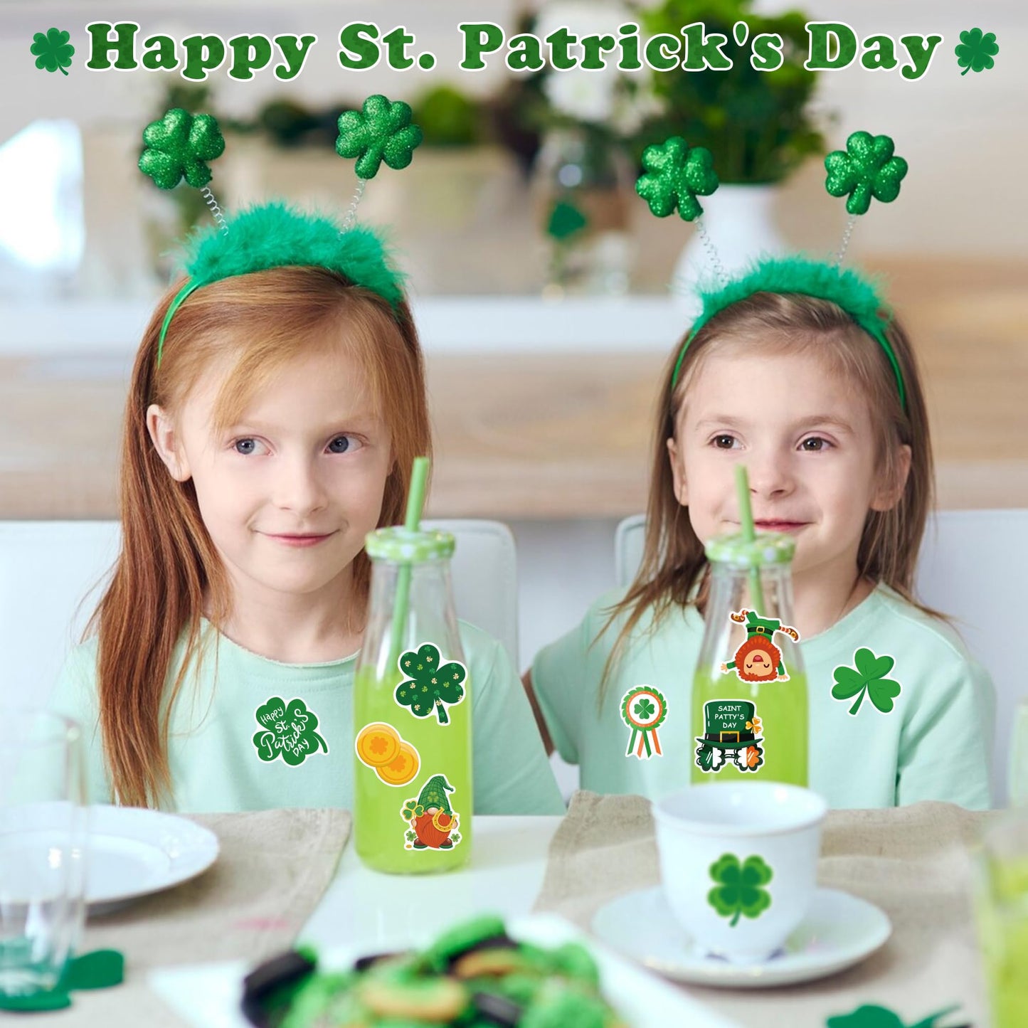 OHOME St Patricks Day Stickers for Kids – 120+ Festive Shamrock & Leprechaun Sticker Set for Crafts
